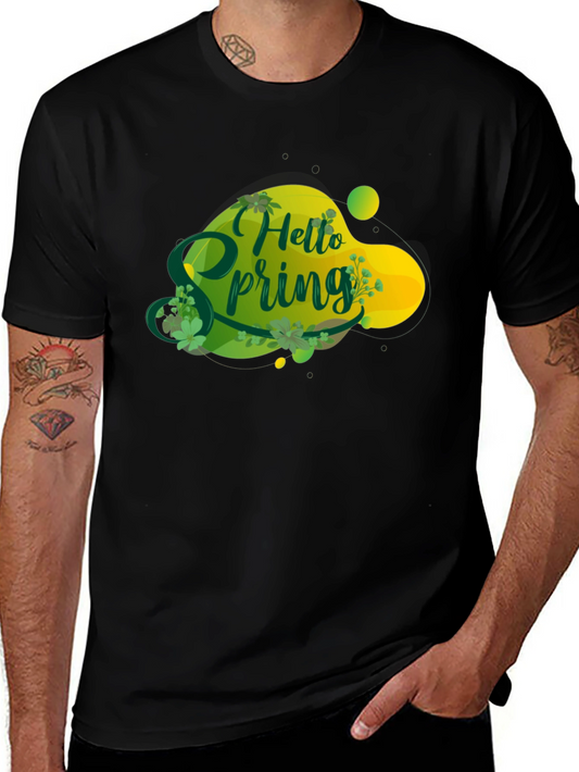 Hello Spring Graphic Tee - Black