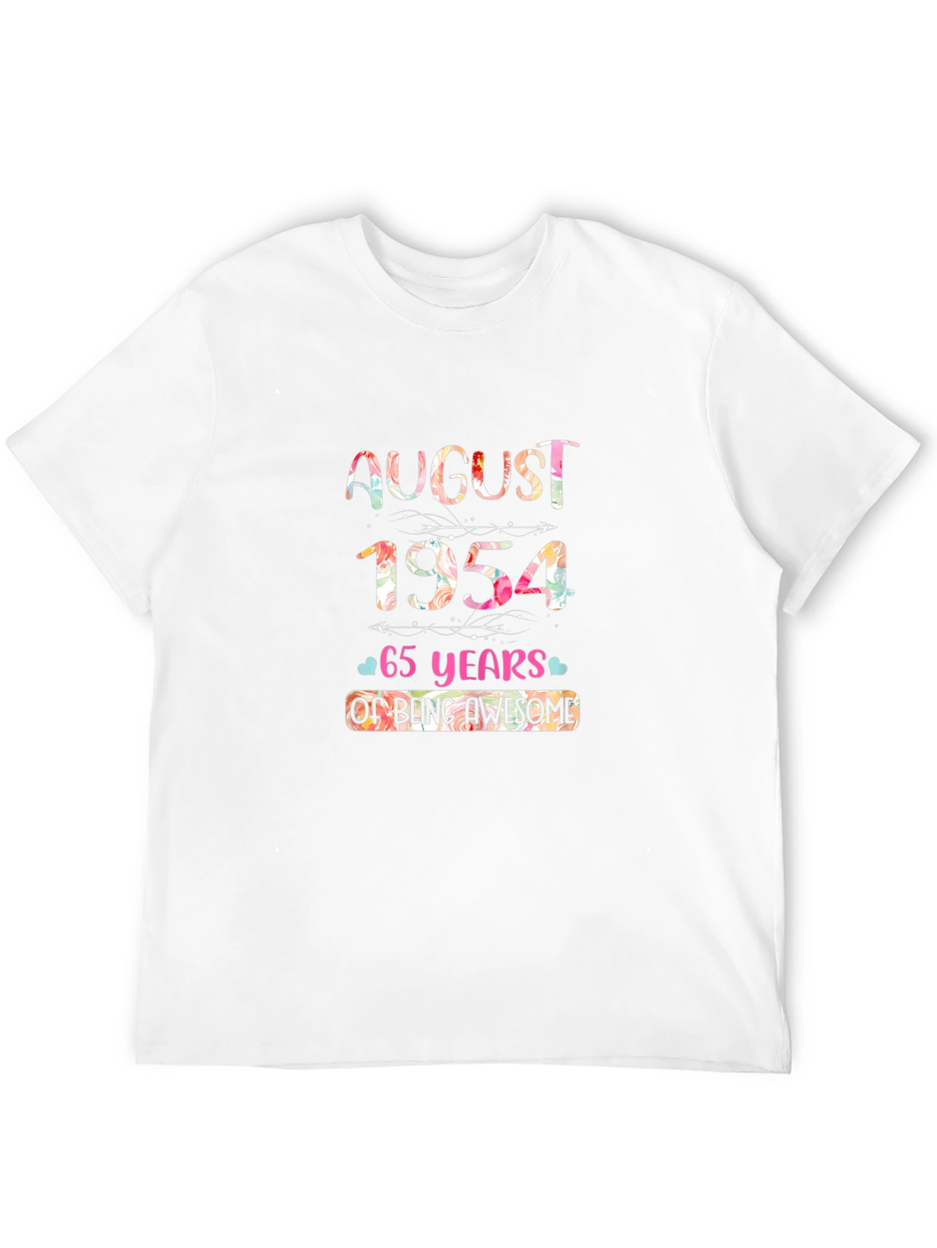 August 1954 Birthday 65 Years of Awesome T-Shirt