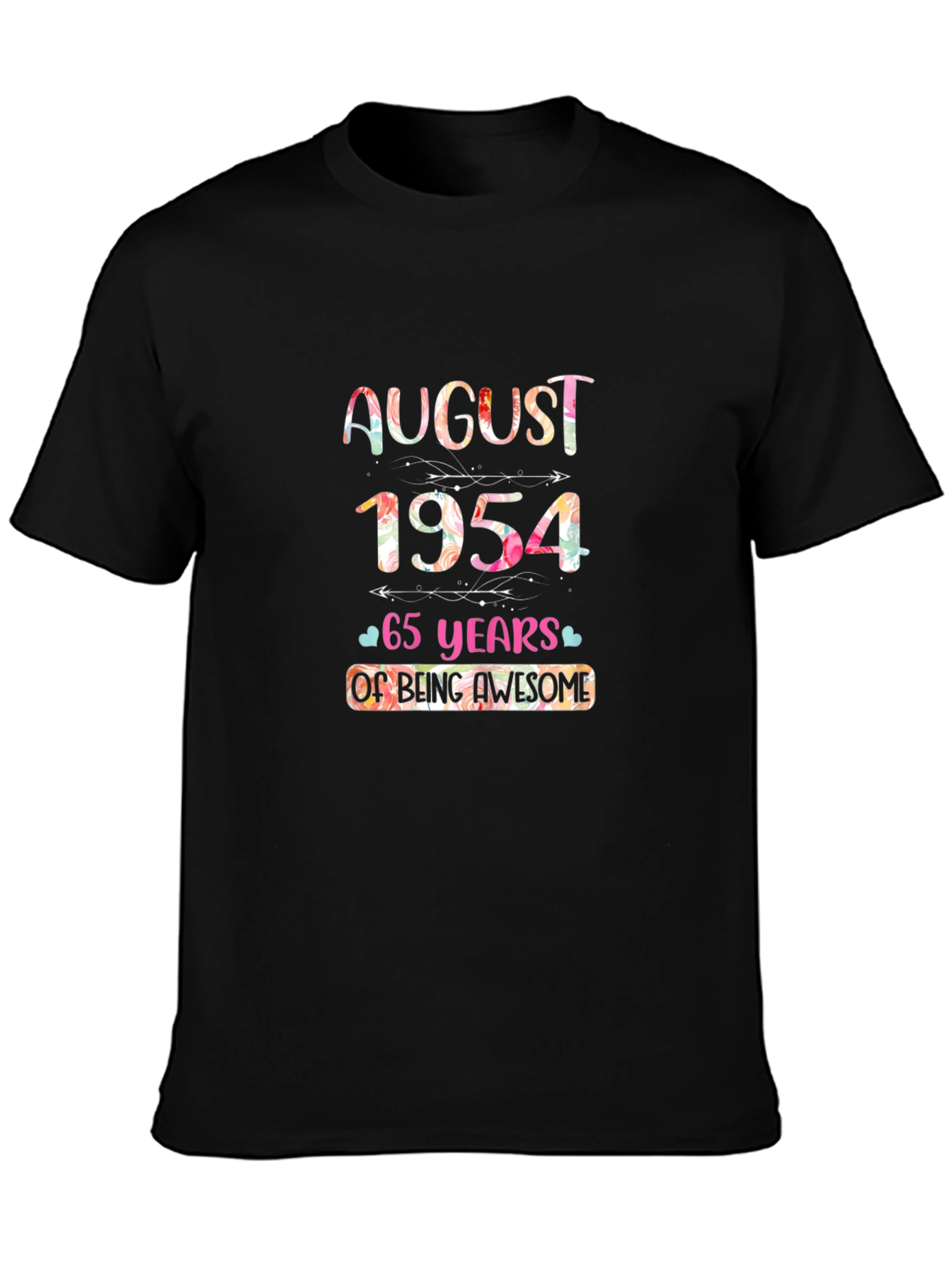 August 1954 Birthday 65 Years of Awesome T-Shirt