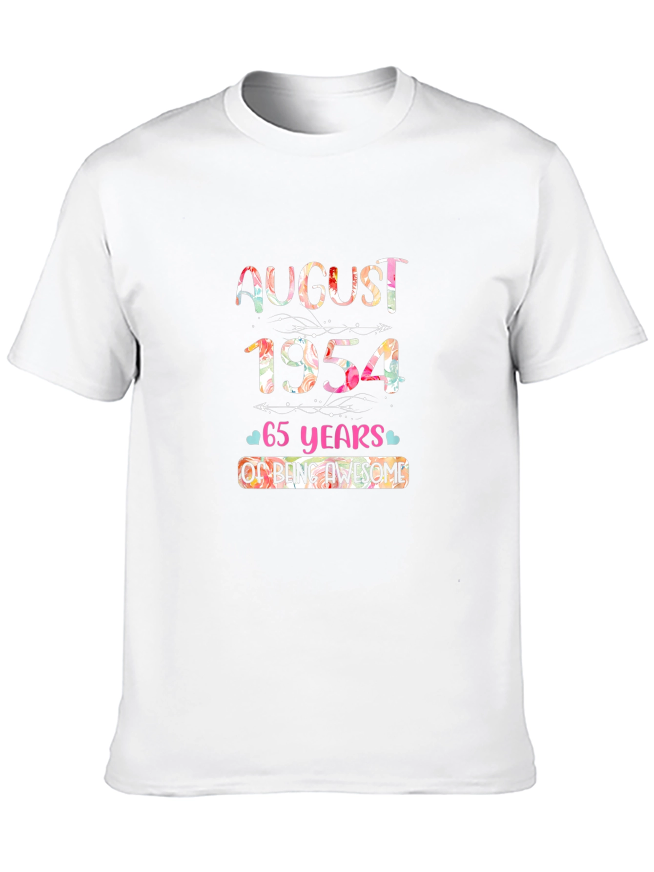 August 1954 Birthday 65 Years of Awesome T-Shirt