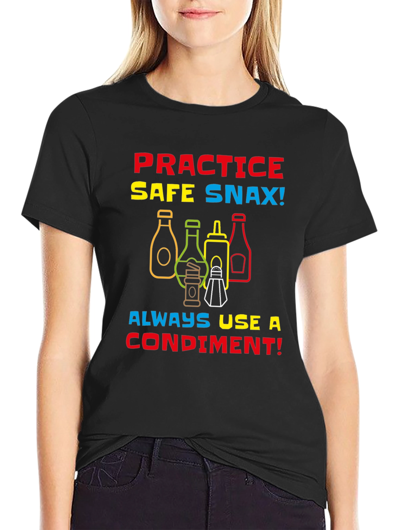 Practice Safe Snax Condiment T-Shirt