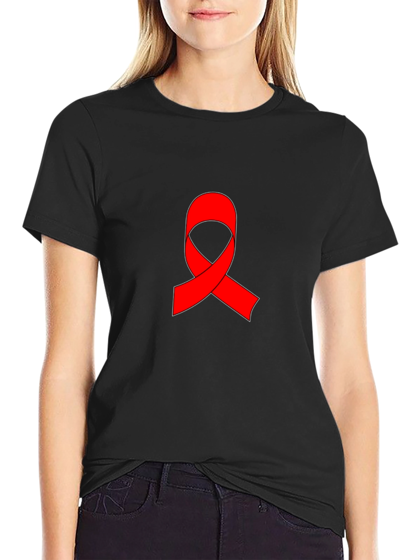 Red Ribbon Graphic T-Shirt - AIDS Awareness