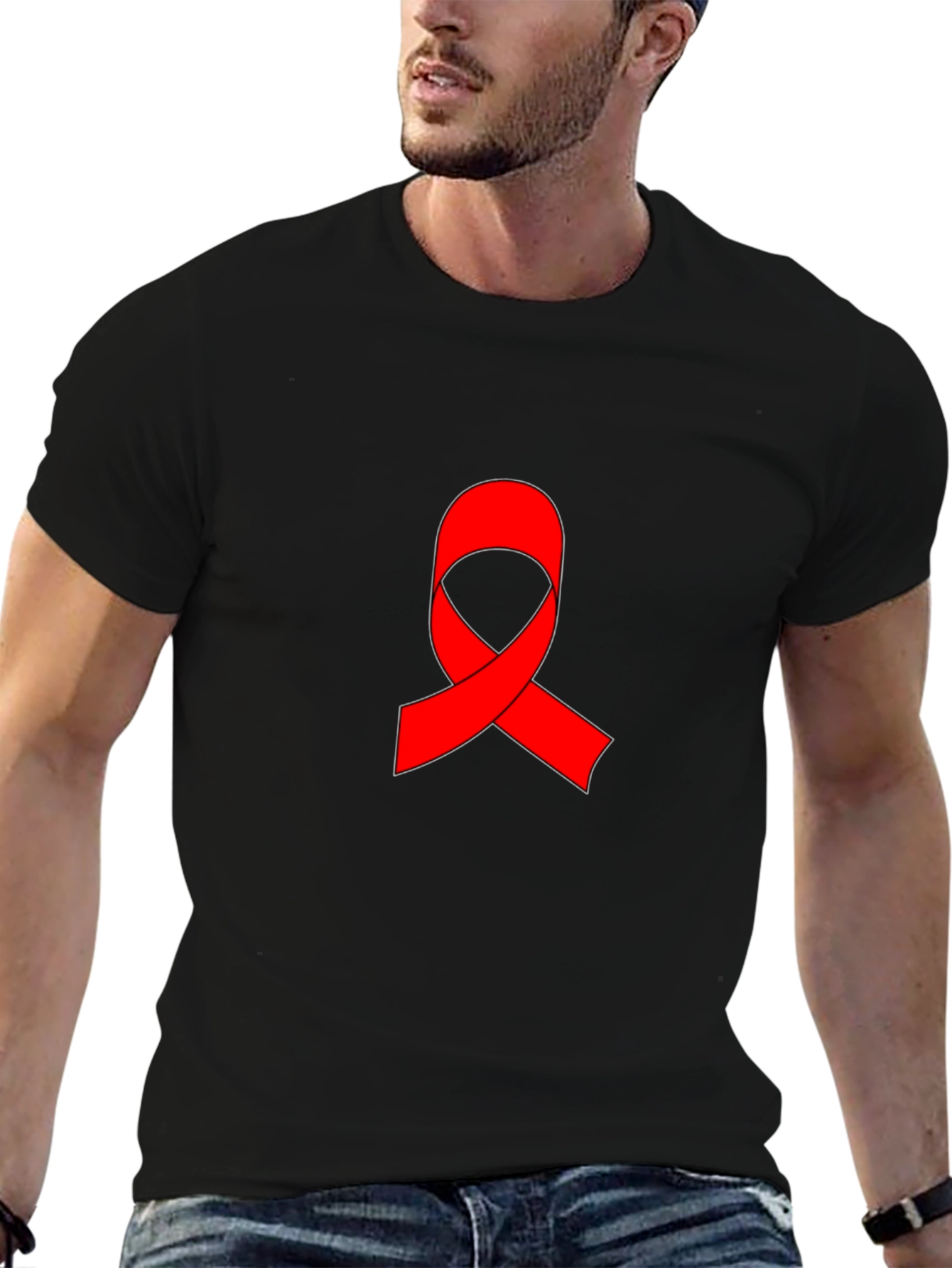 Red Ribbon Graphic T-Shirt - AIDS Awareness