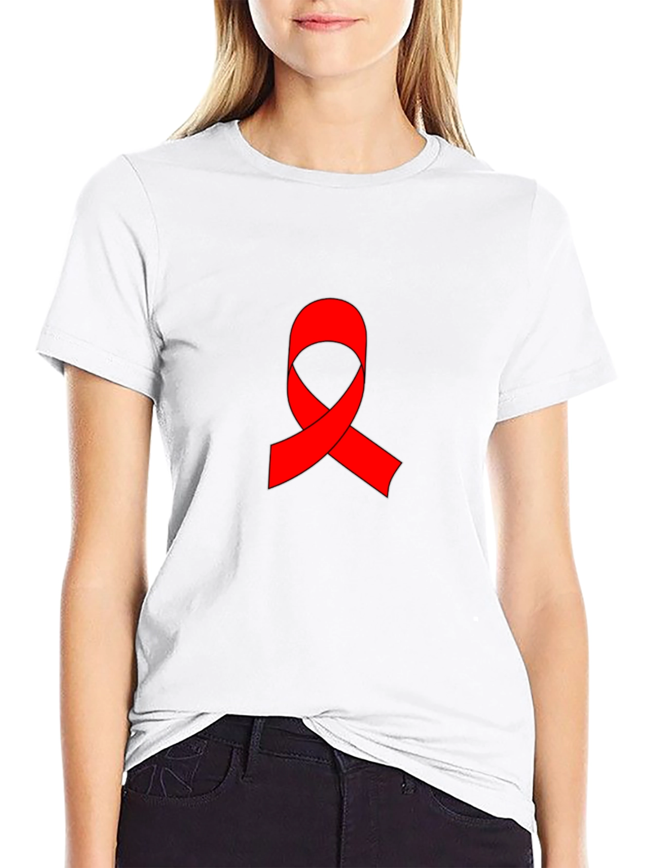 Red Ribbon Graphic T-Shirt - AIDS Awareness