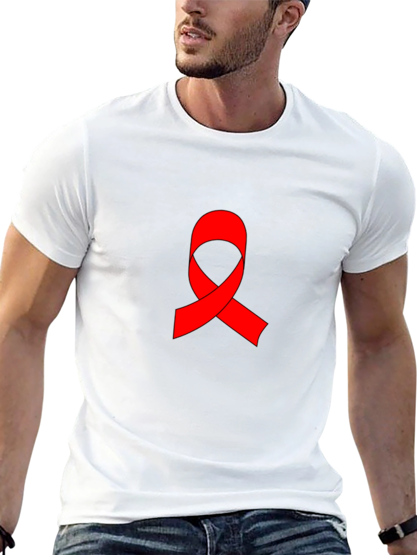 Red Ribbon Graphic T-Shirt - AIDS Awareness