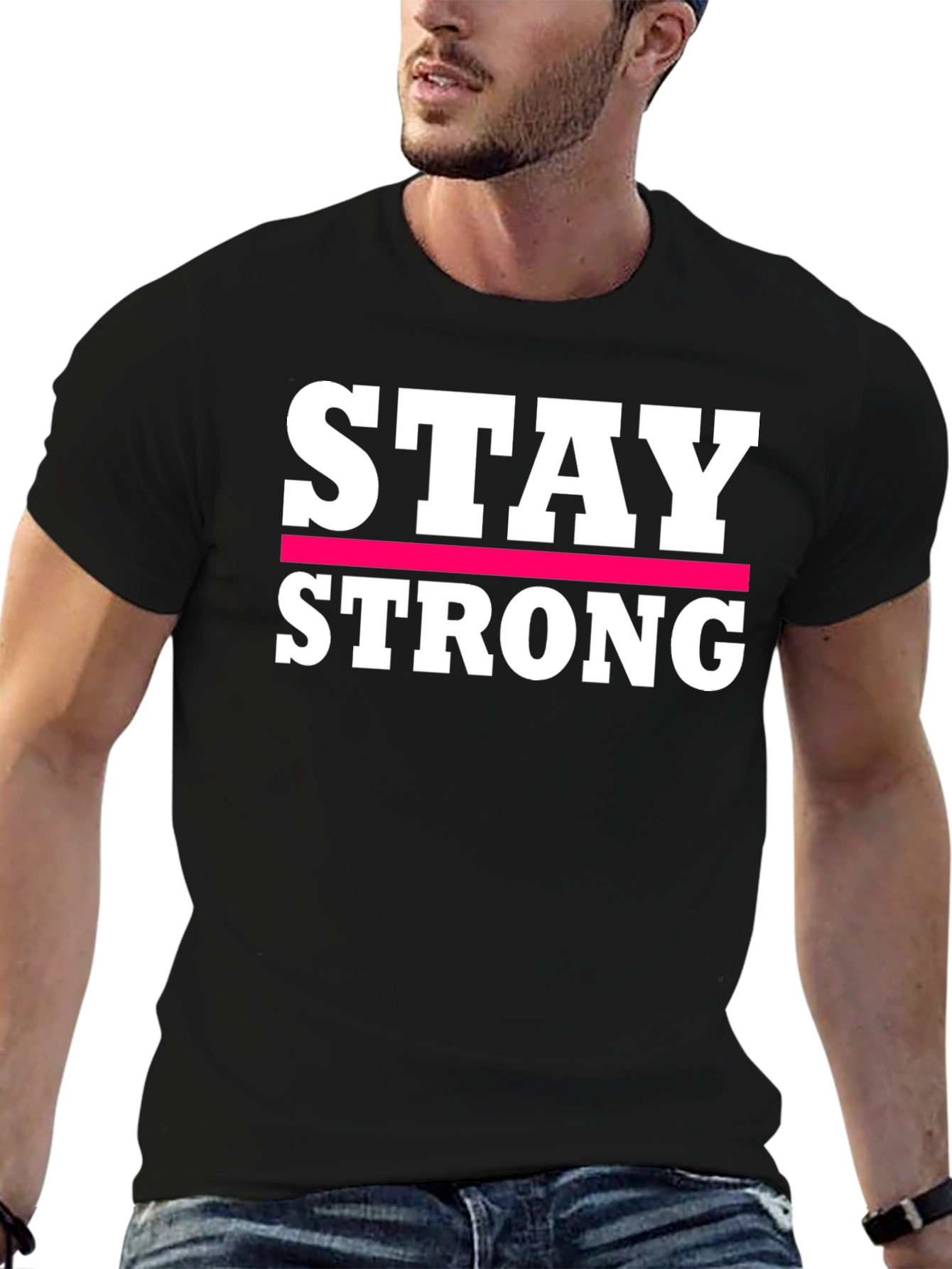 Stay Strong Graphic Tee - Black