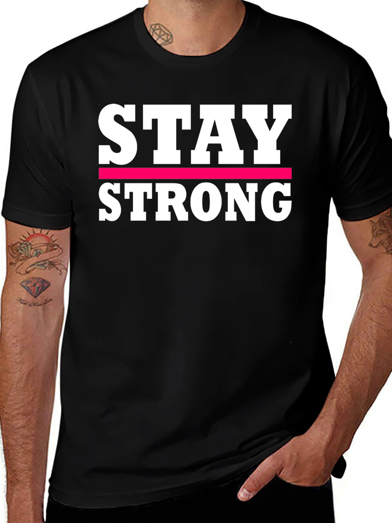 Stay Strong Graphic Tee - Black