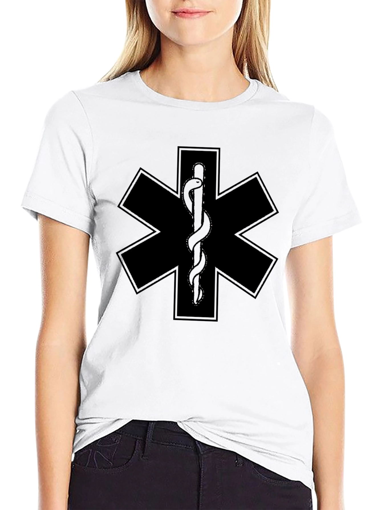Star of Life Black T-Shirt EMS EMT Paramedic