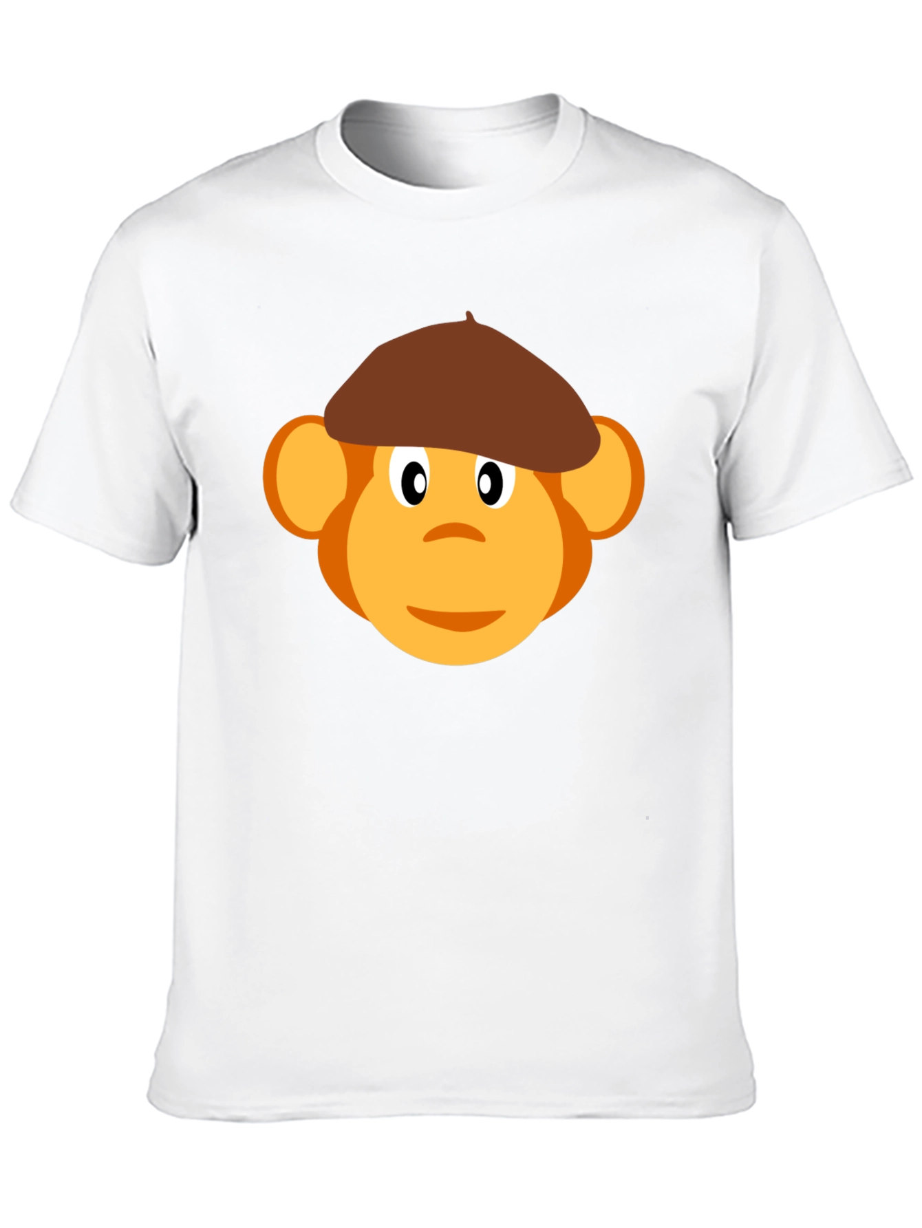 Monkey Beret Graphic Tee - Black Cotton T-Shirt