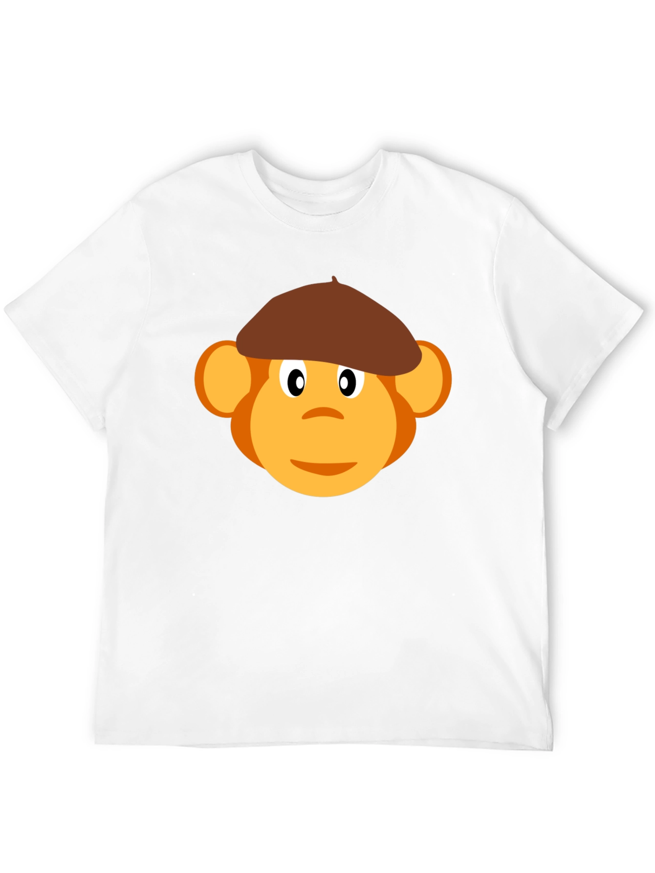 Monkey Beret Graphic Tee - Black Cotton T-Shirt