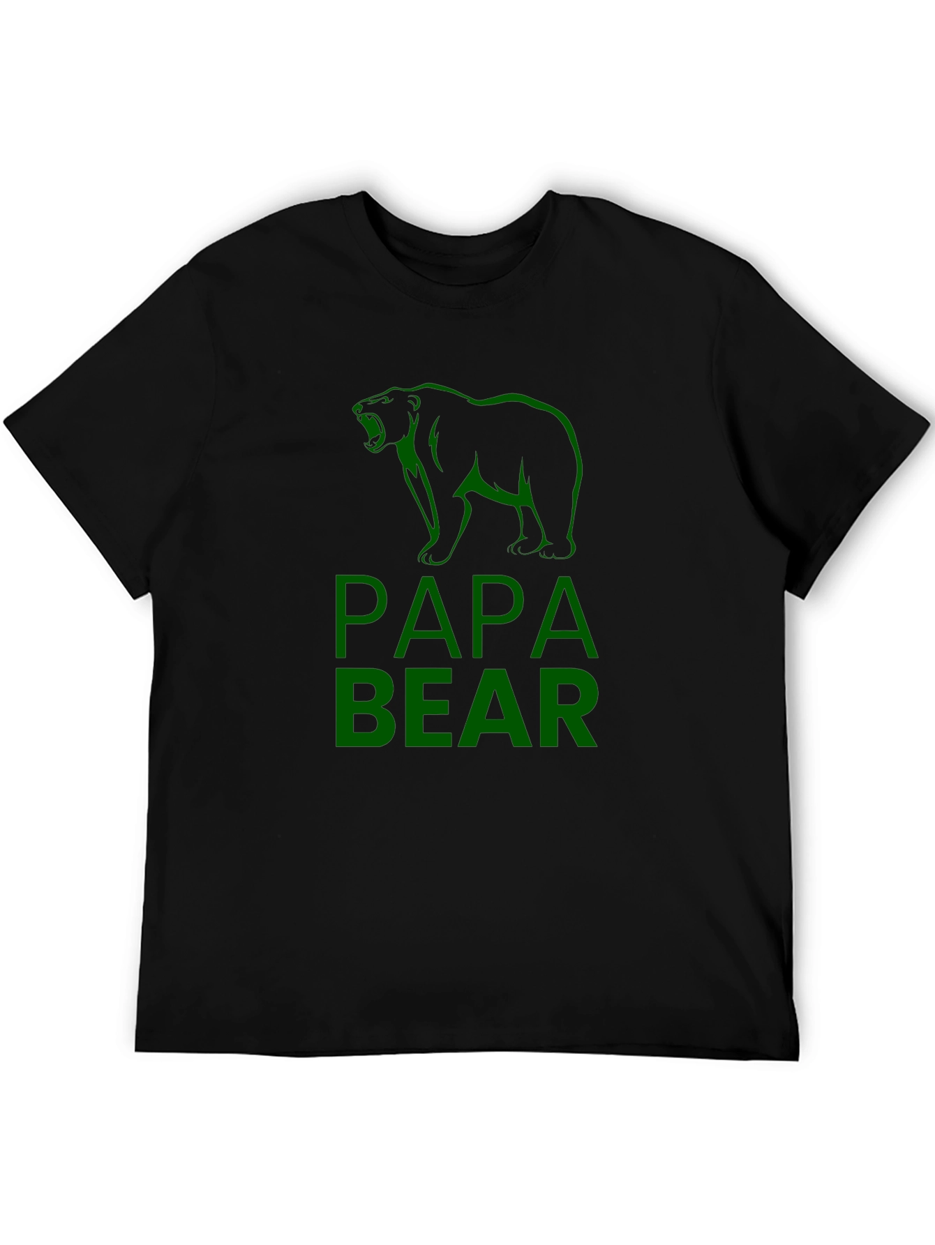 Papa Bear Graphic Tee - Black Cotton T-Shirt