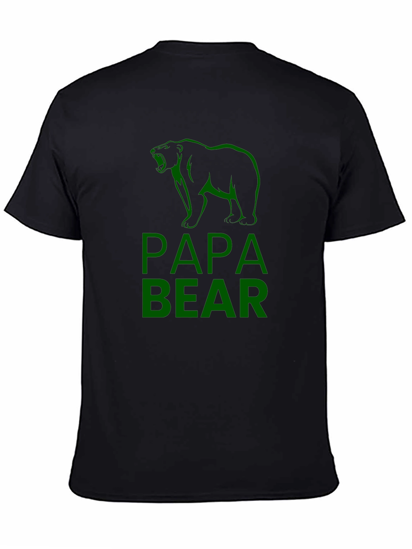 Papa Bear Graphic Tee - Black Cotton T-Shirt