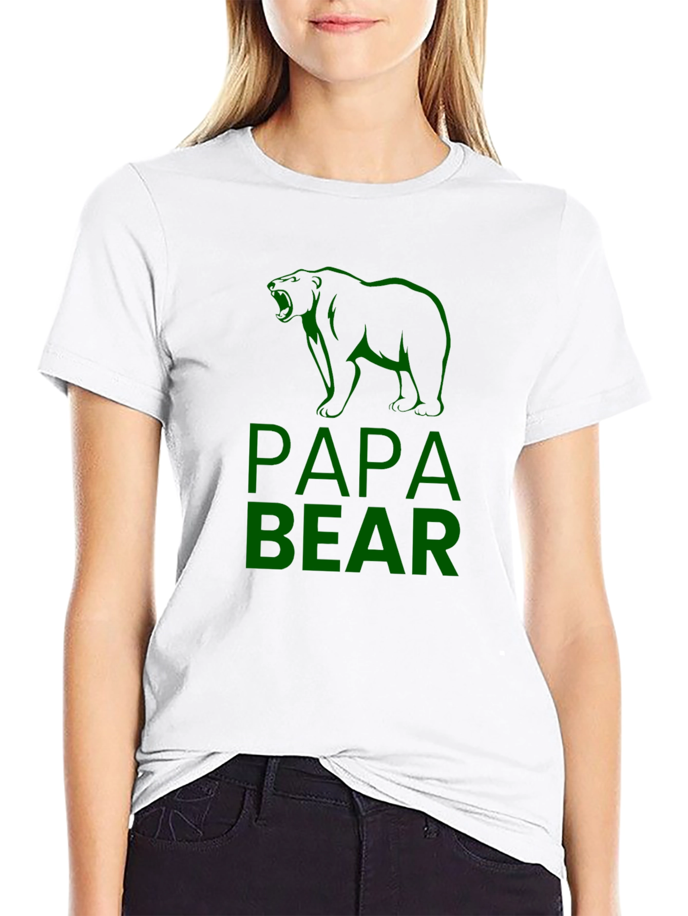 Papa Bear Graphic Tee - Black Cotton T-Shirt