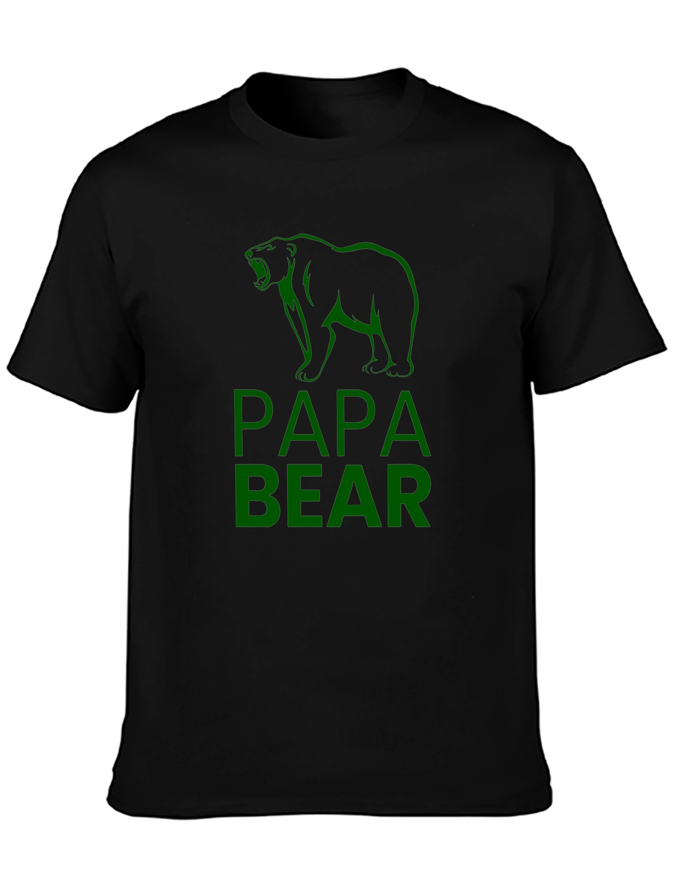 Papa Bear Graphic Tee - Black Cotton T-Shirt
