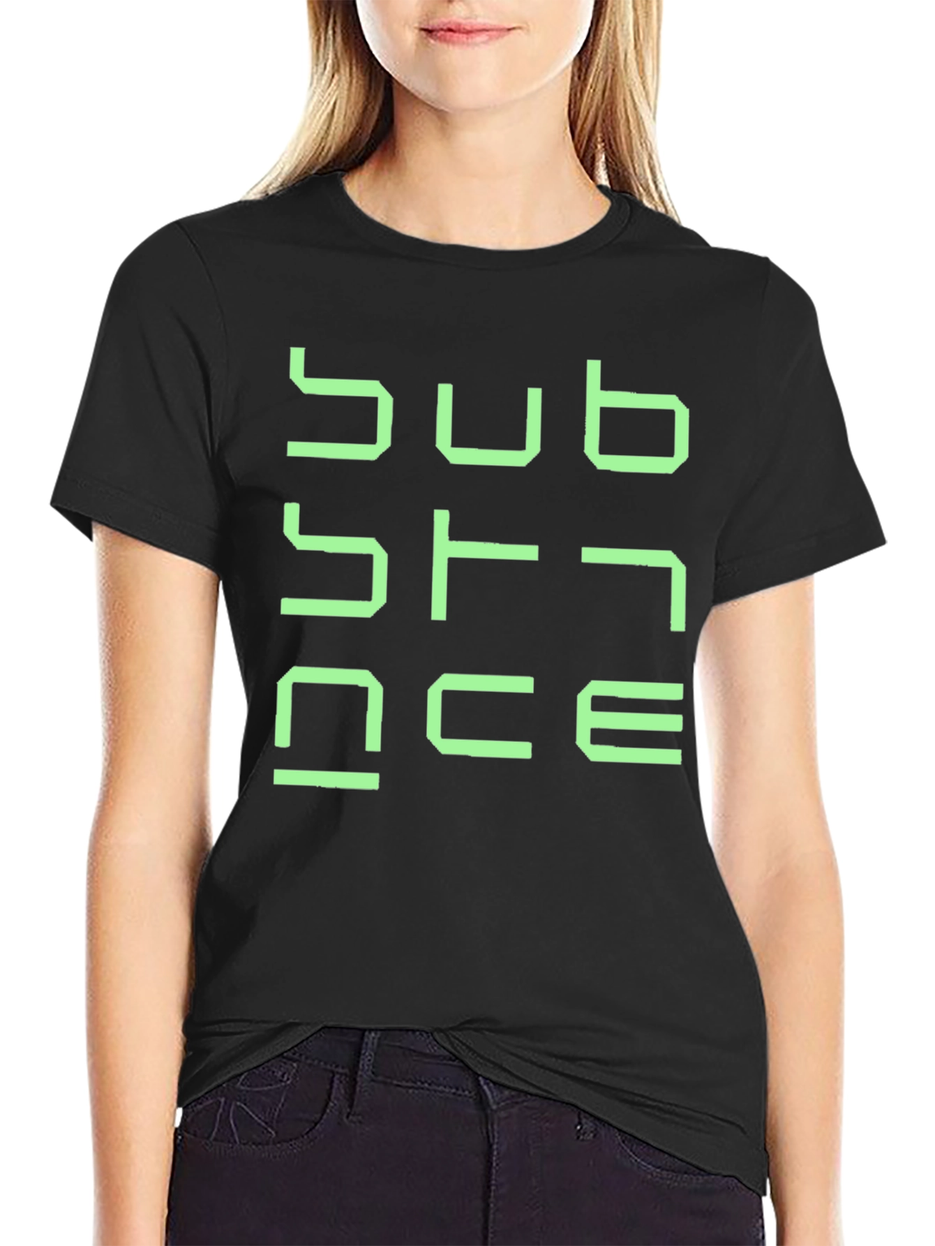 Substance Graphic T-Shirt - Black Cotton Blend