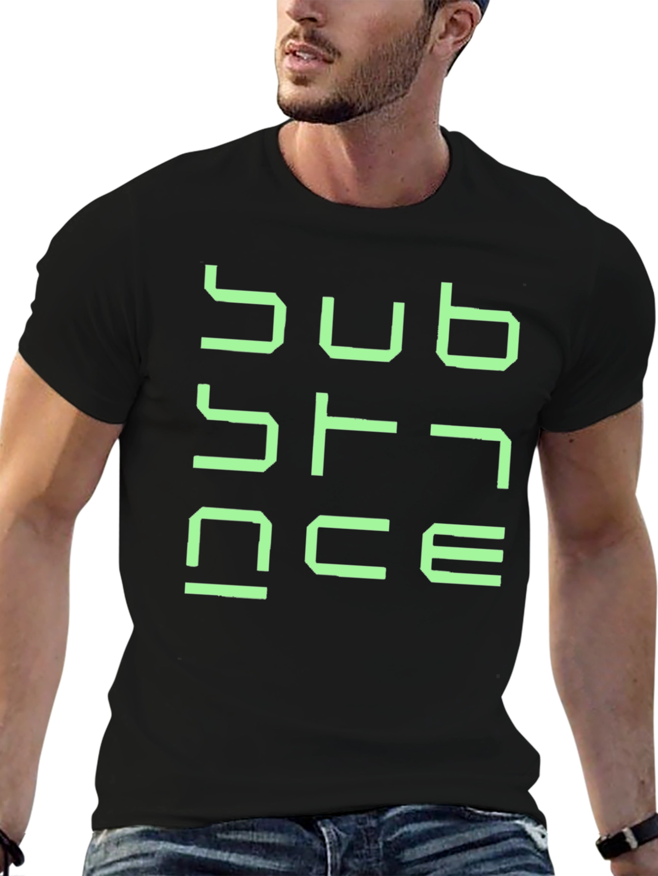Substance Graphic T-Shirt - Black Cotton Blend