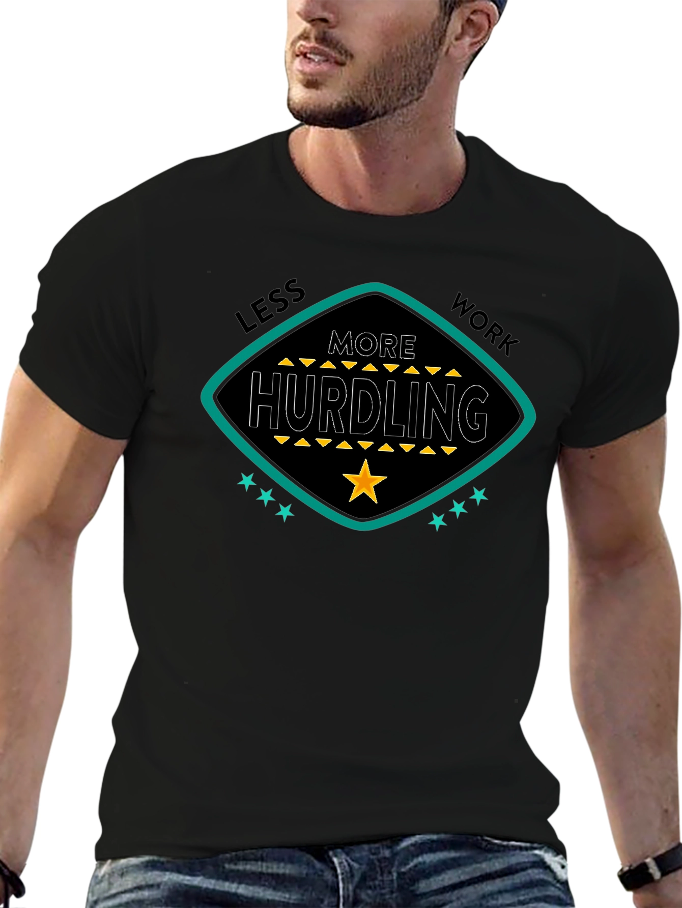 Less Work More Hurdling Graphic Tee