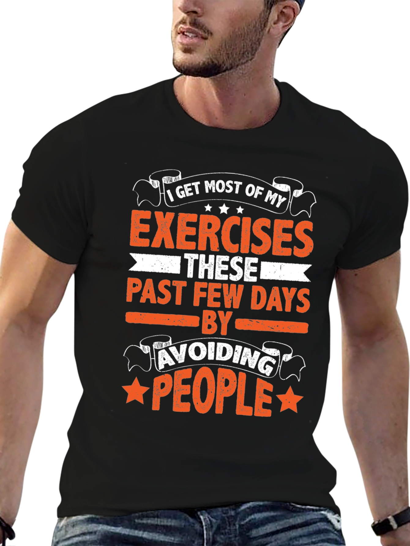 Funny Exercise Avoid People Graphic Tee
