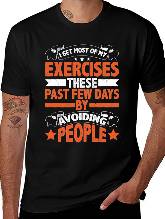 Funny Exercise Avoid People Graphic Tee