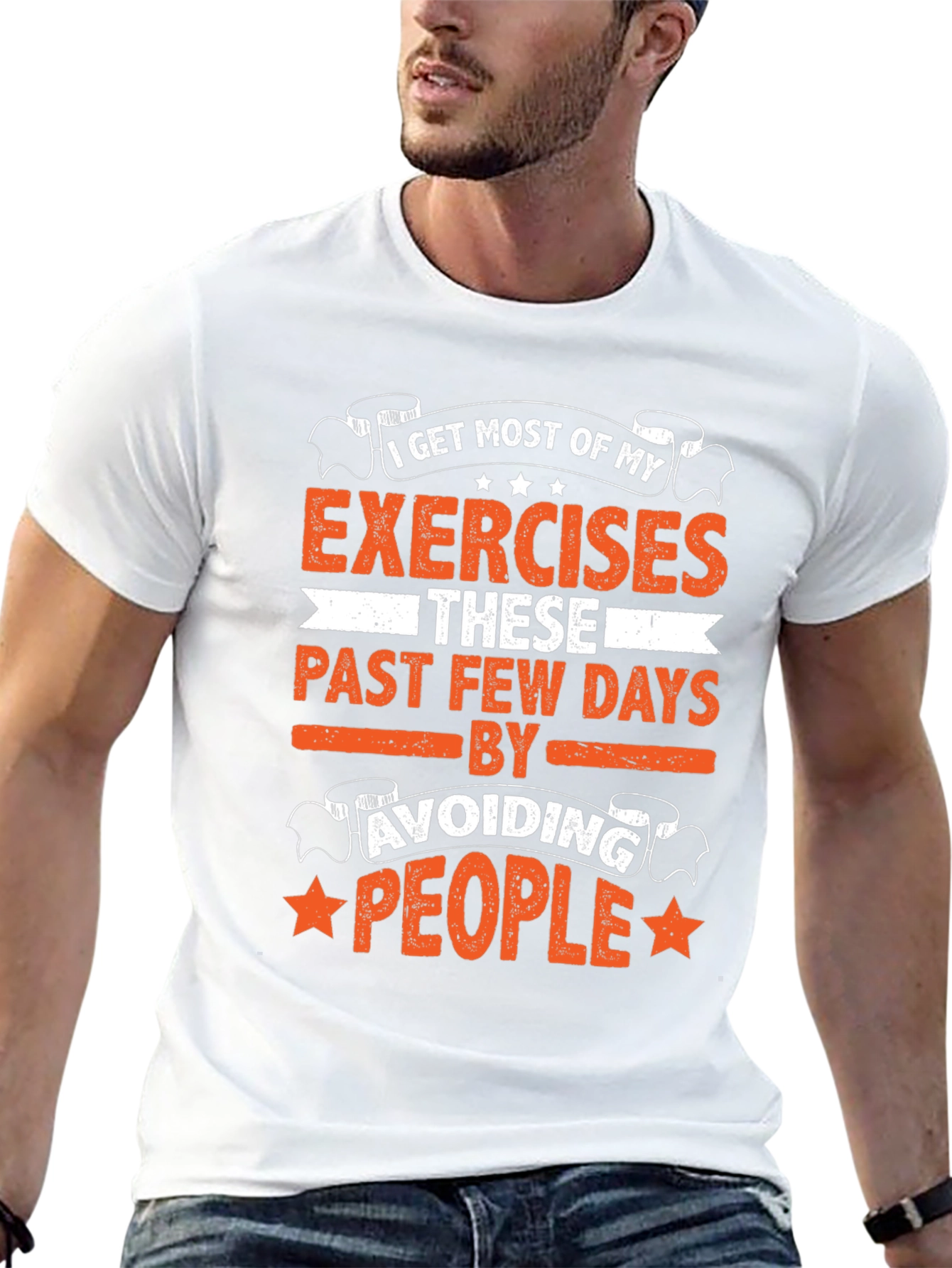 Funny Exercise Avoid People Graphic Tee