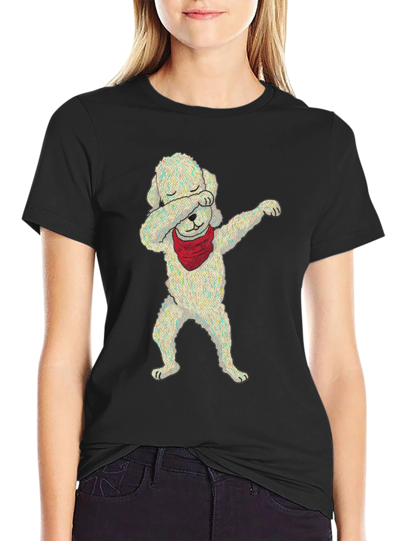 Dabbing Dog Graphic Tee - Trendy Unisex T-Shirt