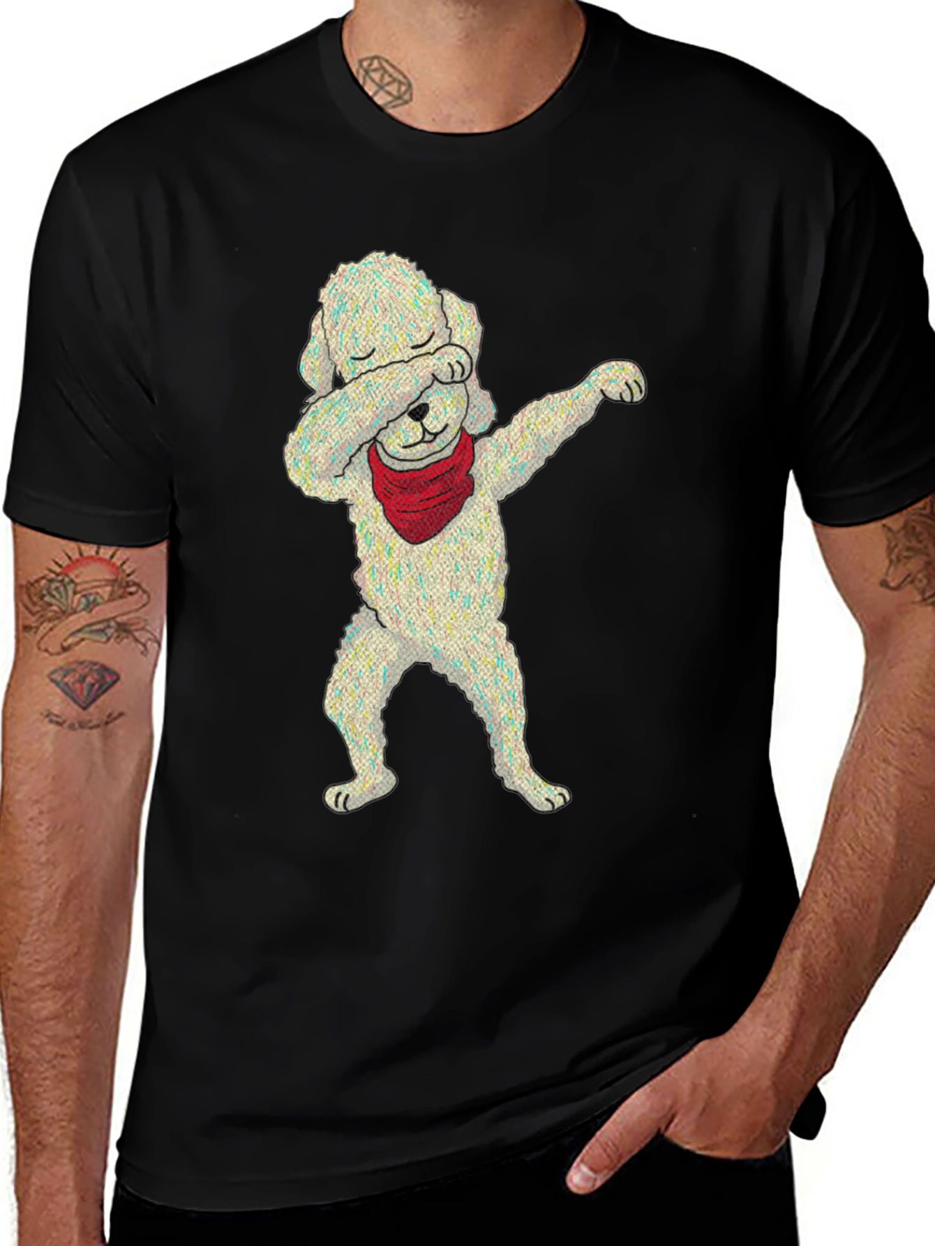 Dabbing Dog Graphic Tee - Trendy Unisex T-Shirt