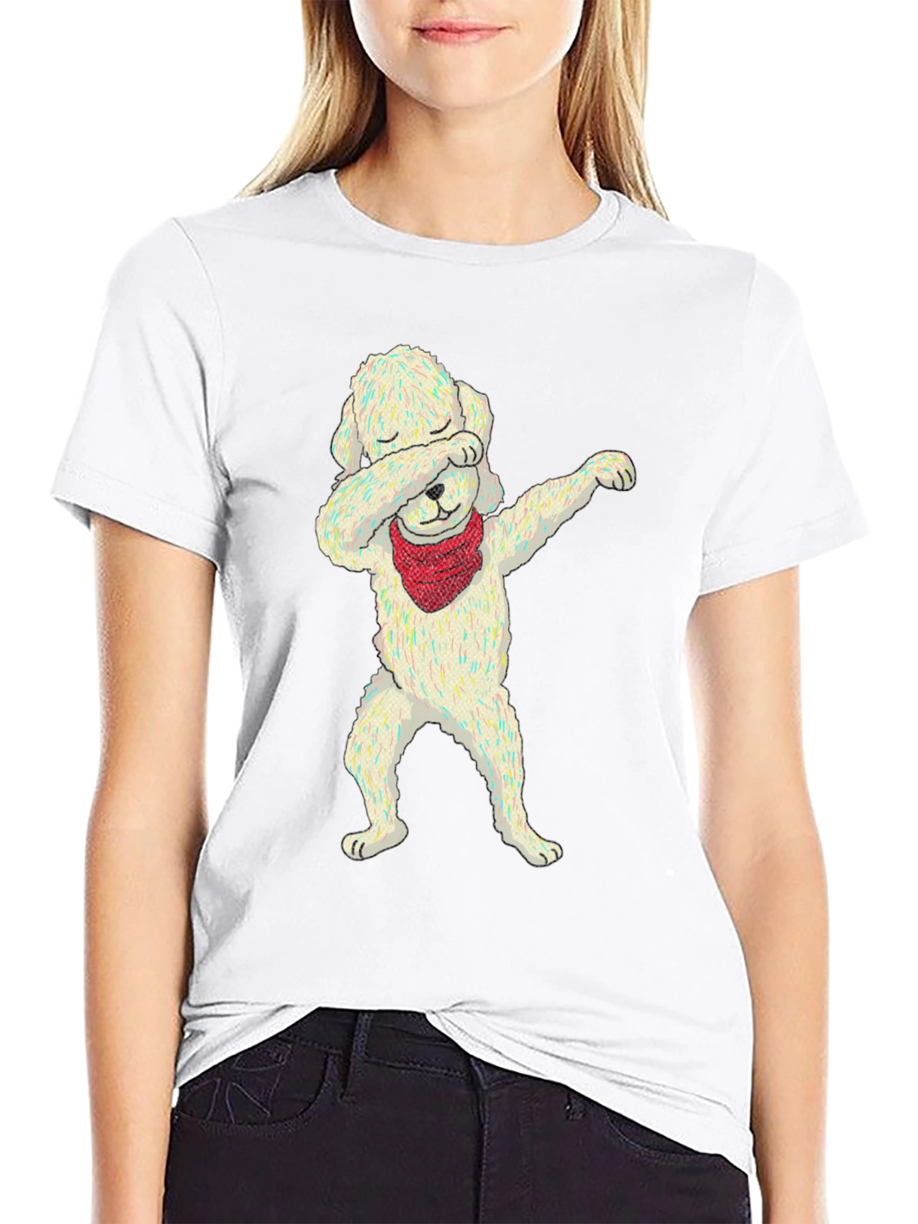Dabbing Dog Graphic Tee - Trendy Unisex T-Shirt