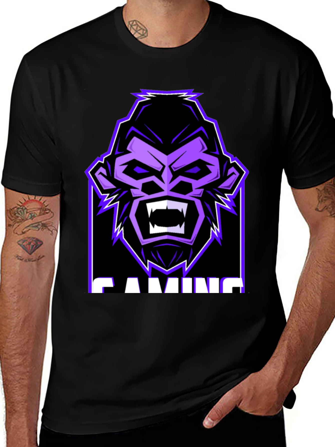 Gamer Gorilla Graphic Tee - Black