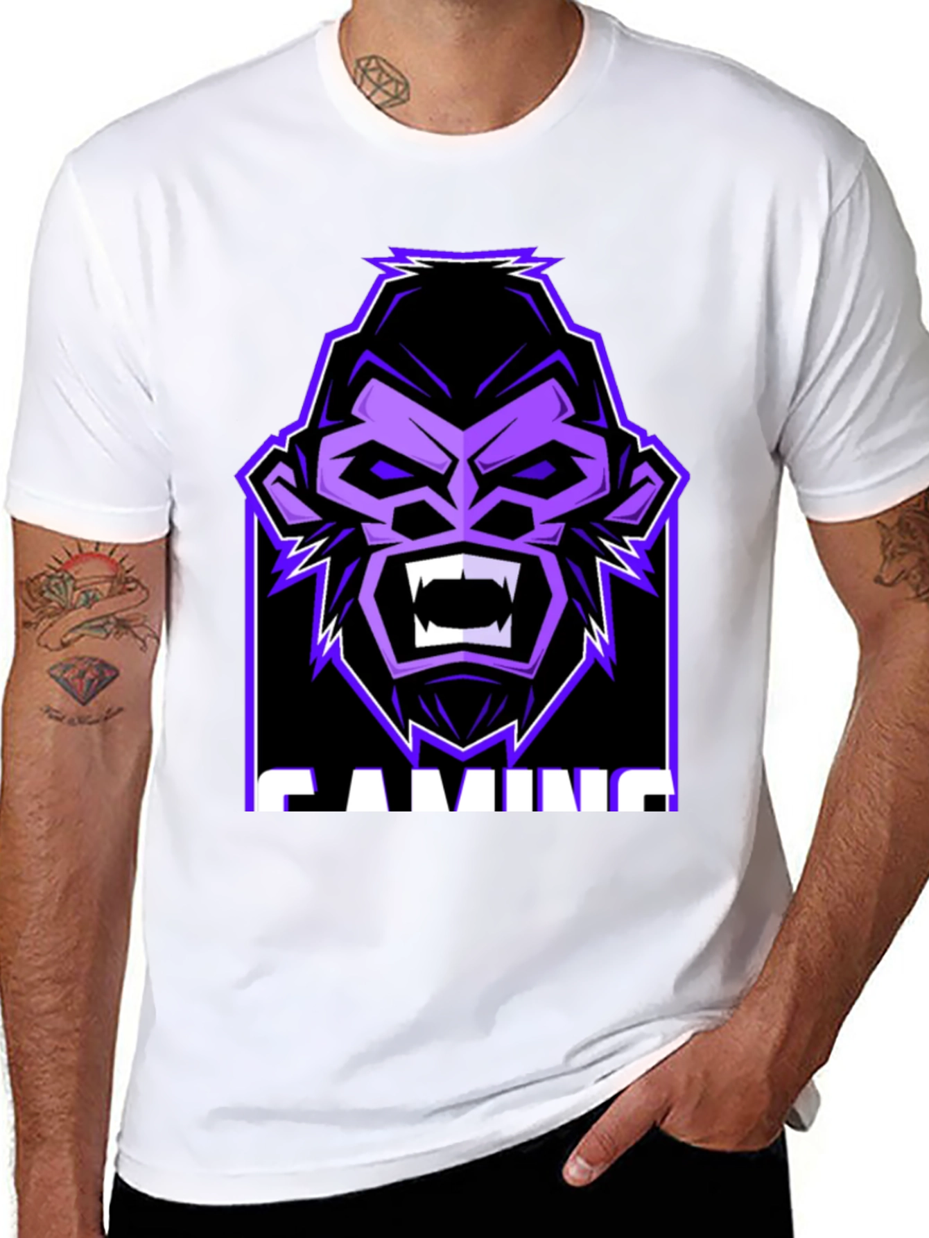 Gamer Gorilla Graphic Tee - Black