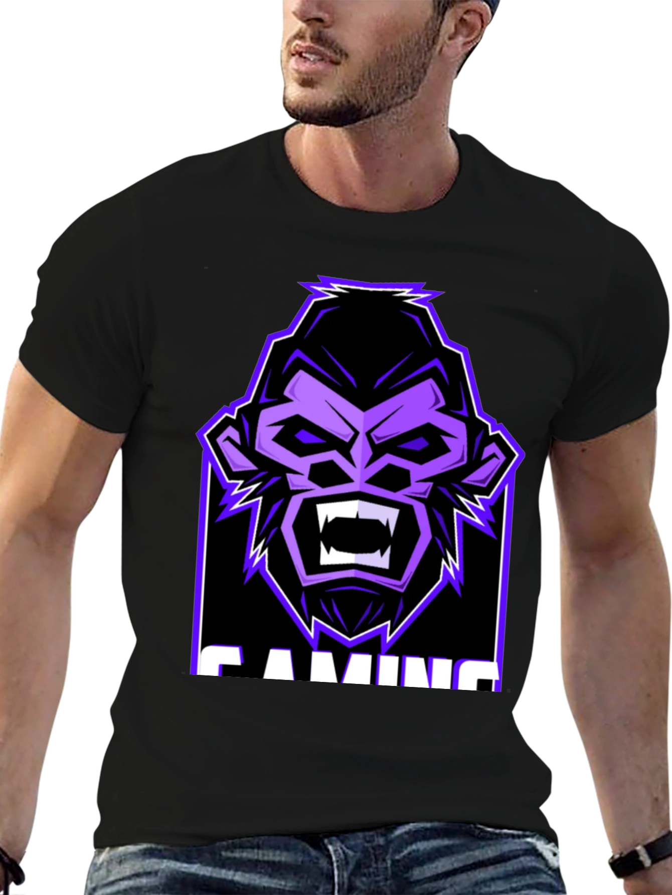 Gamer Gorilla Graphic Tee - Black