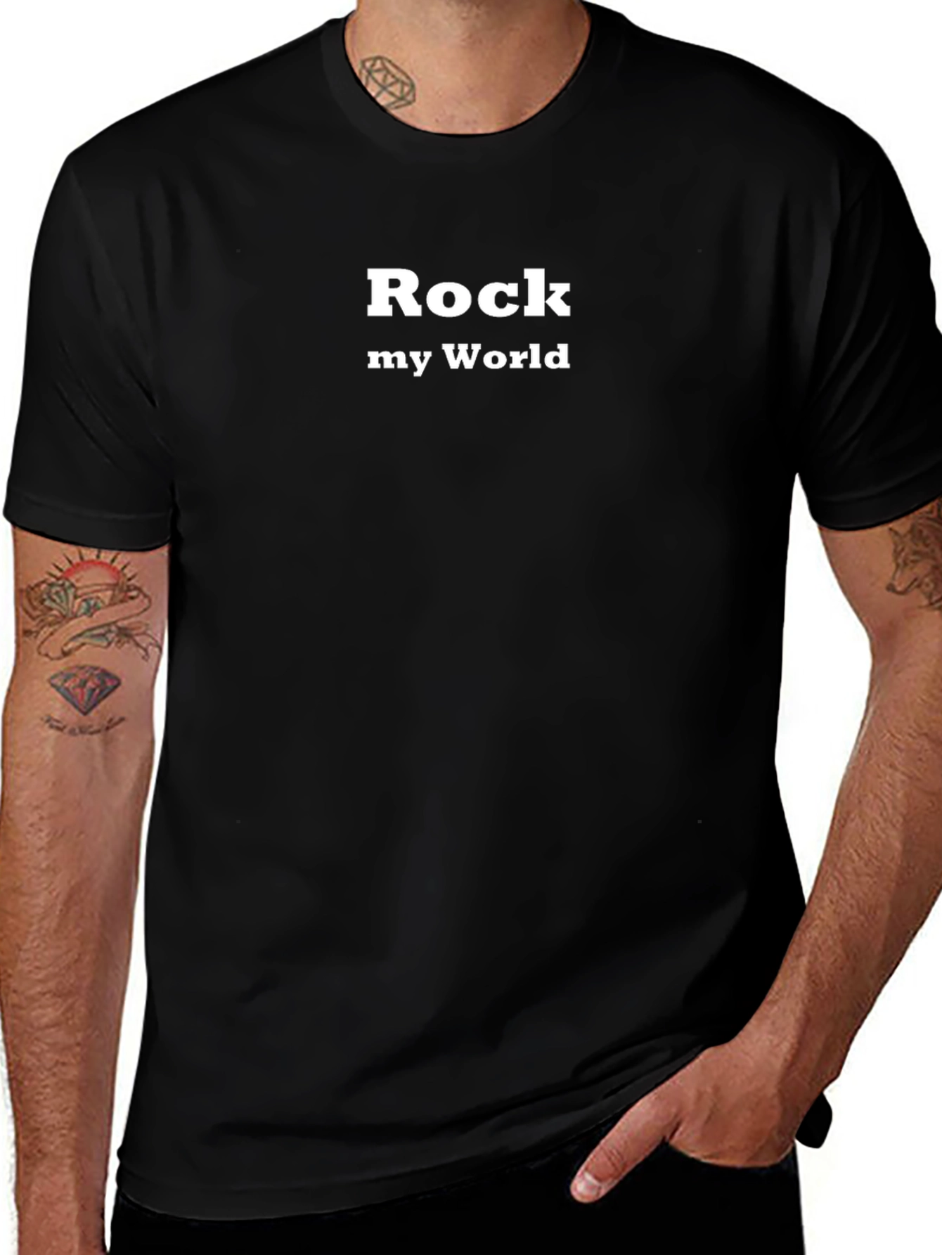 Rock My World T-Shirt - Black Cotton Tee