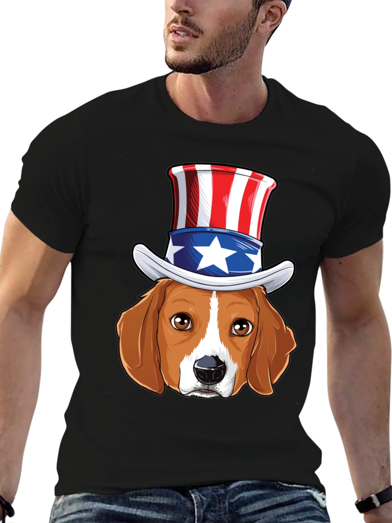 Patriotic Beagle Dog Graphic T-Shirt