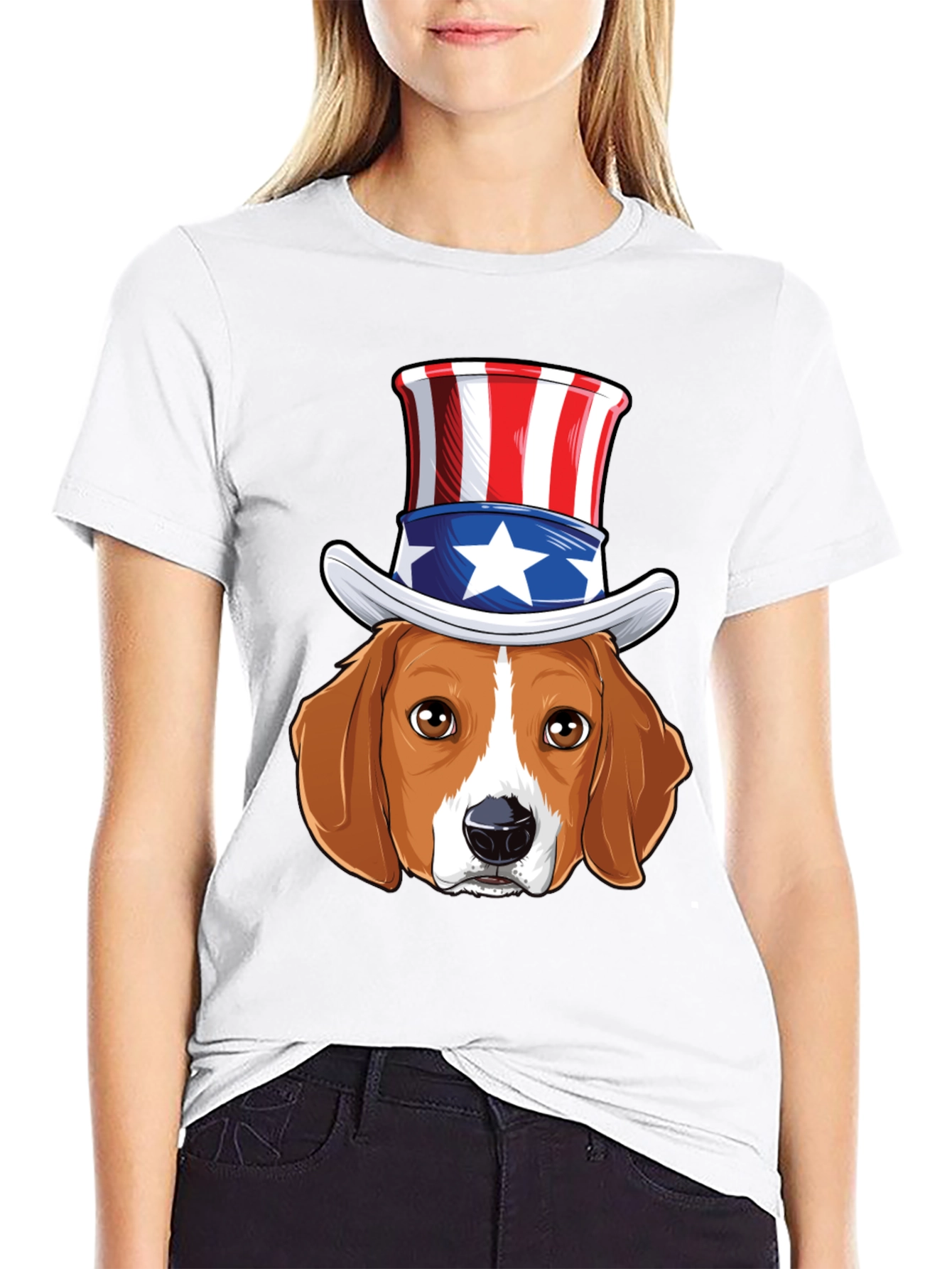 Patriotic Beagle Dog Graphic T-Shirt