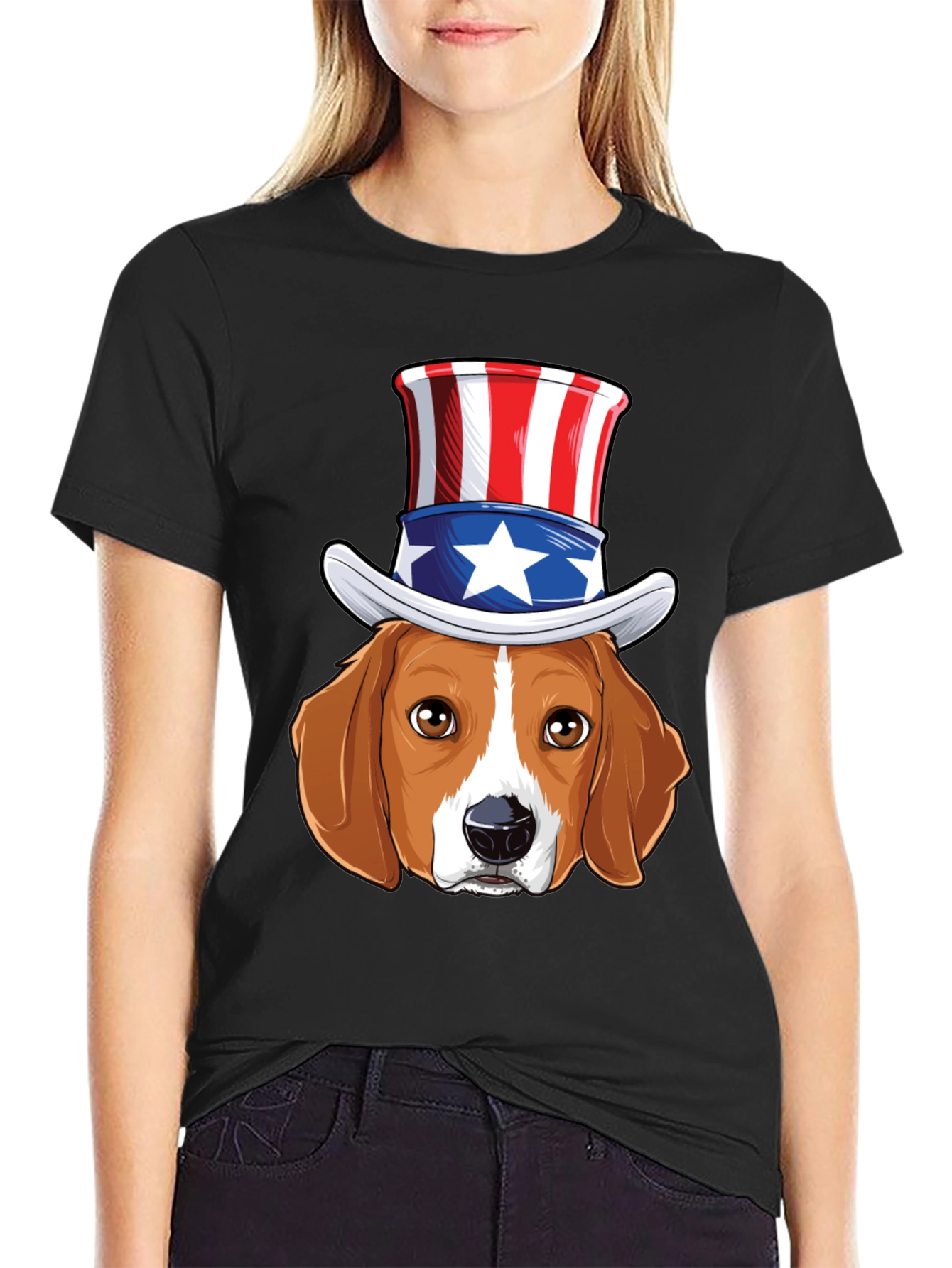 Patriotic Beagle Dog Graphic T-Shirt