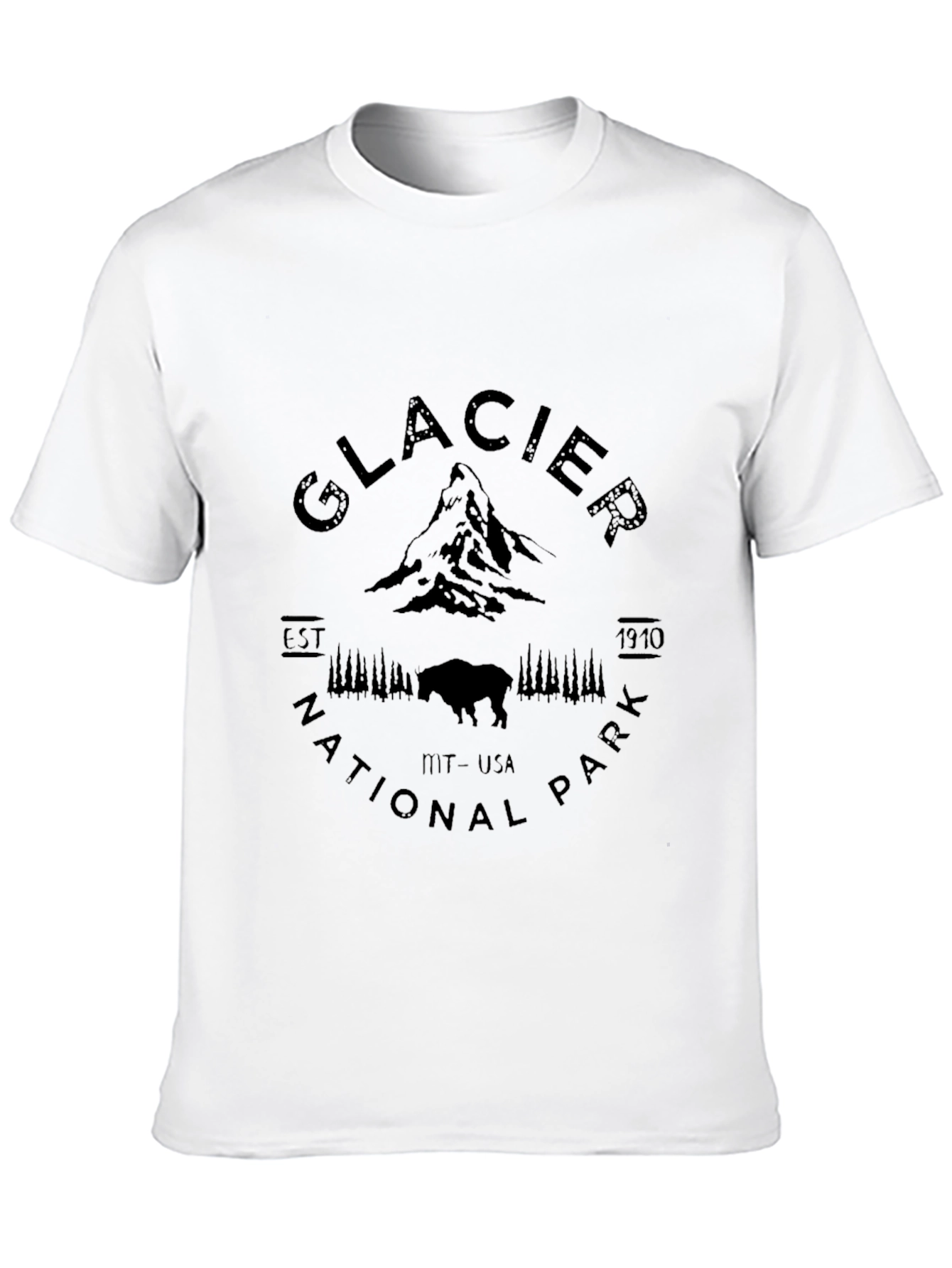 Glacier National Park Black T-Shirt