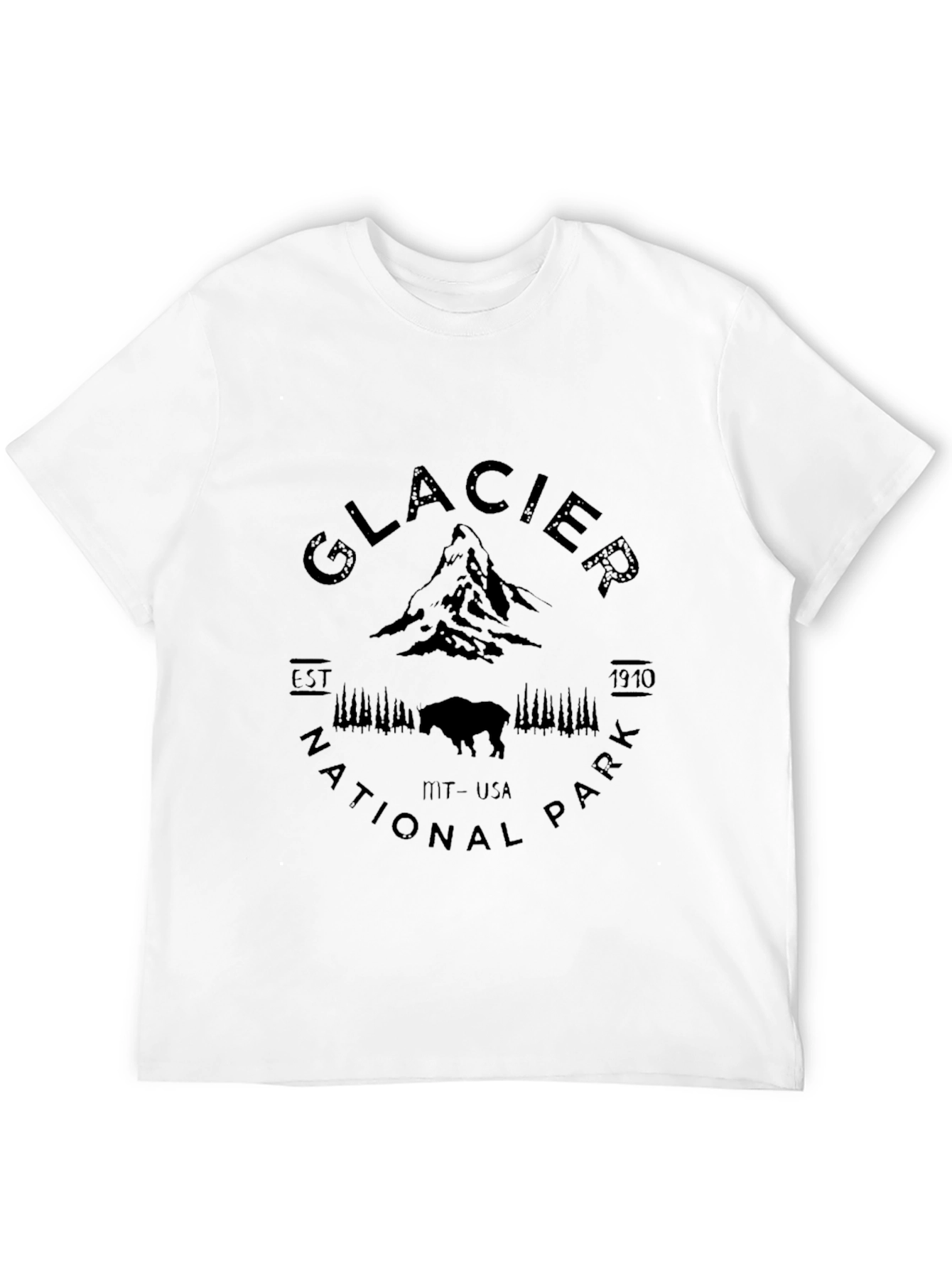 Glacier National Park Black T-Shirt