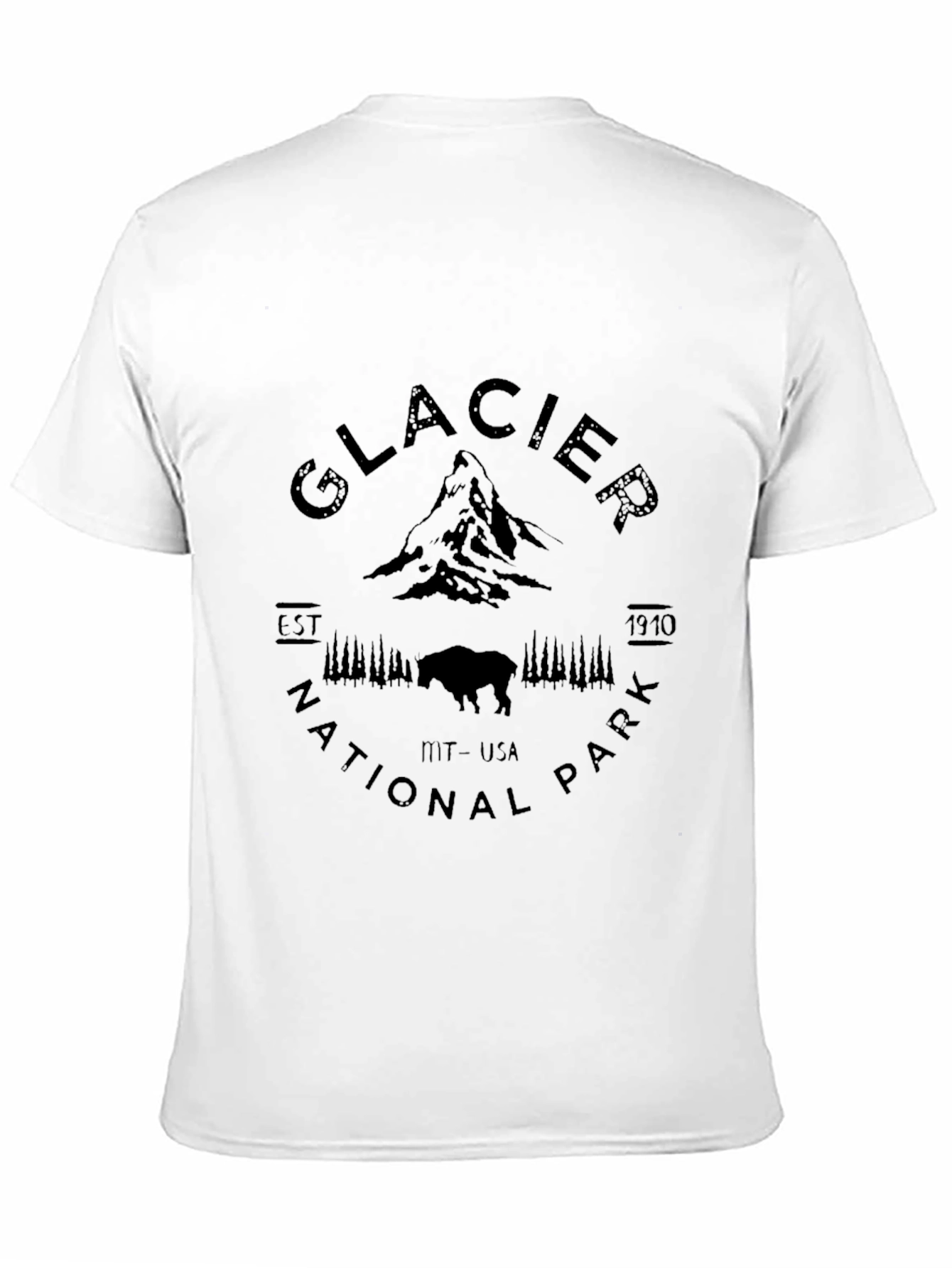 Glacier National Park Black T-Shirt