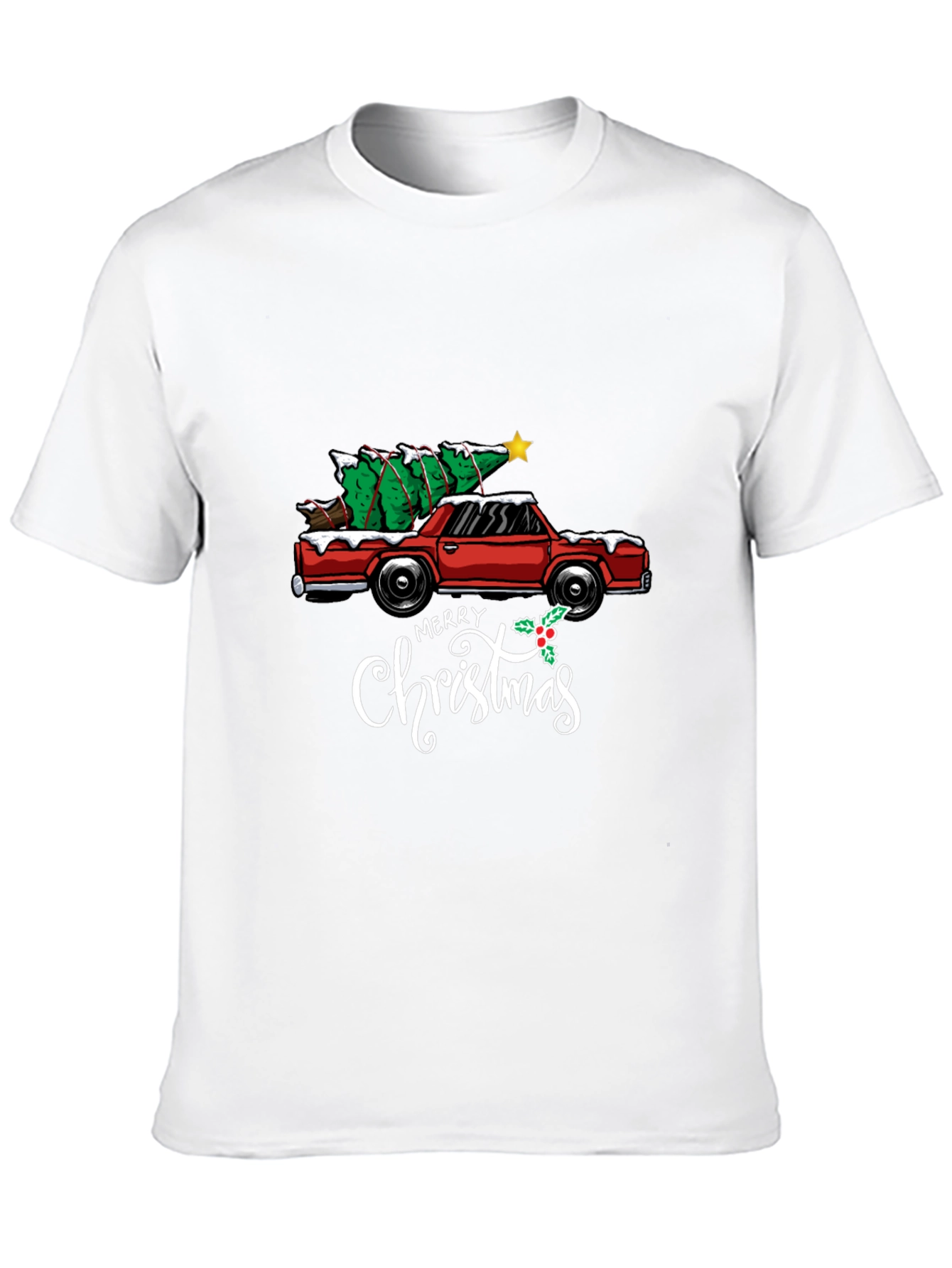 Merry Christmas Truck T-Shirt Holiday Tee