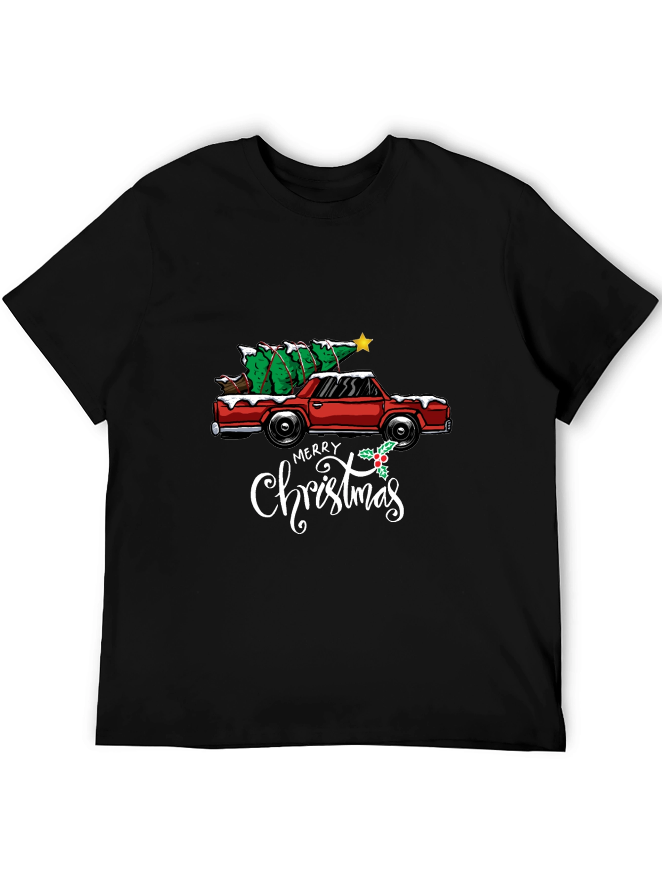Merry Christmas Truck T-Shirt Holiday Tee