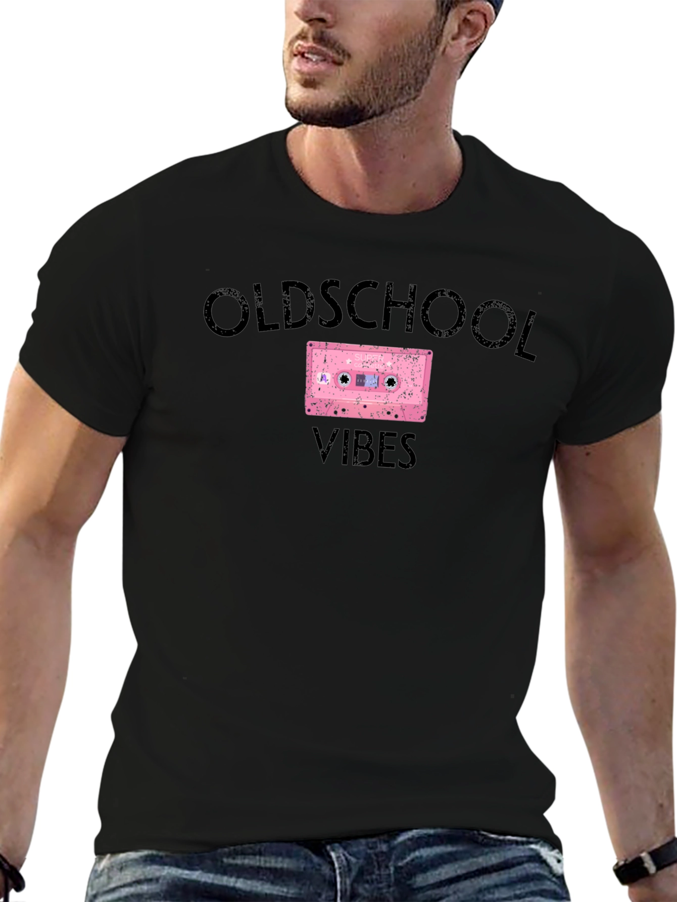 Oldschool Vibes Cassette Tape Graphic T-Shirt
