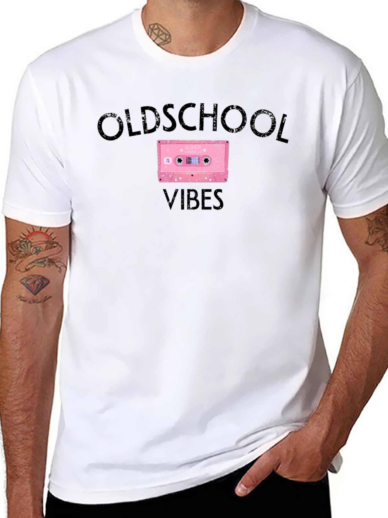 Oldschool Vibes Cassette Tape Graphic T-Shirt
