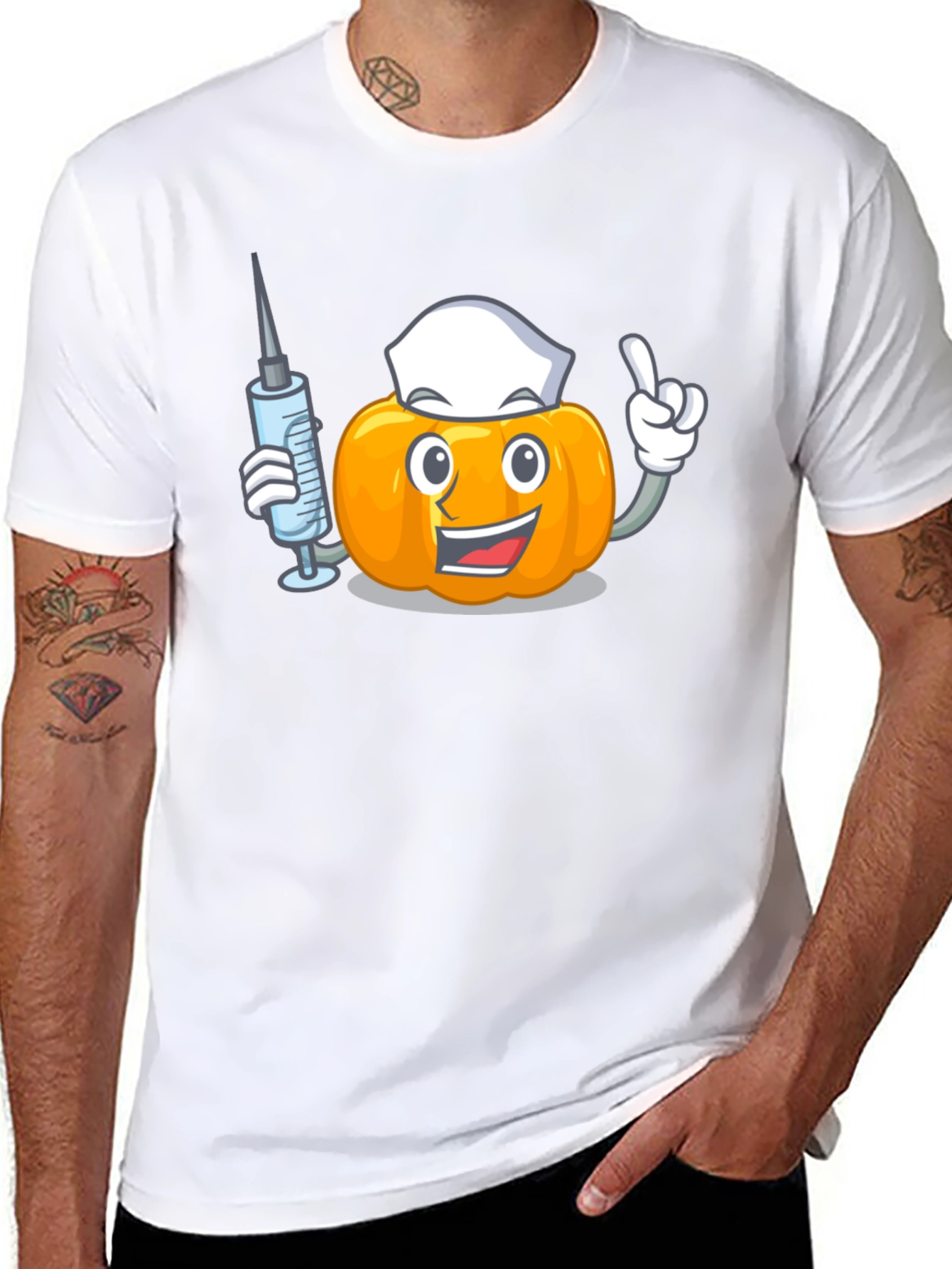Pumpkin Nurse Black T-Shirt