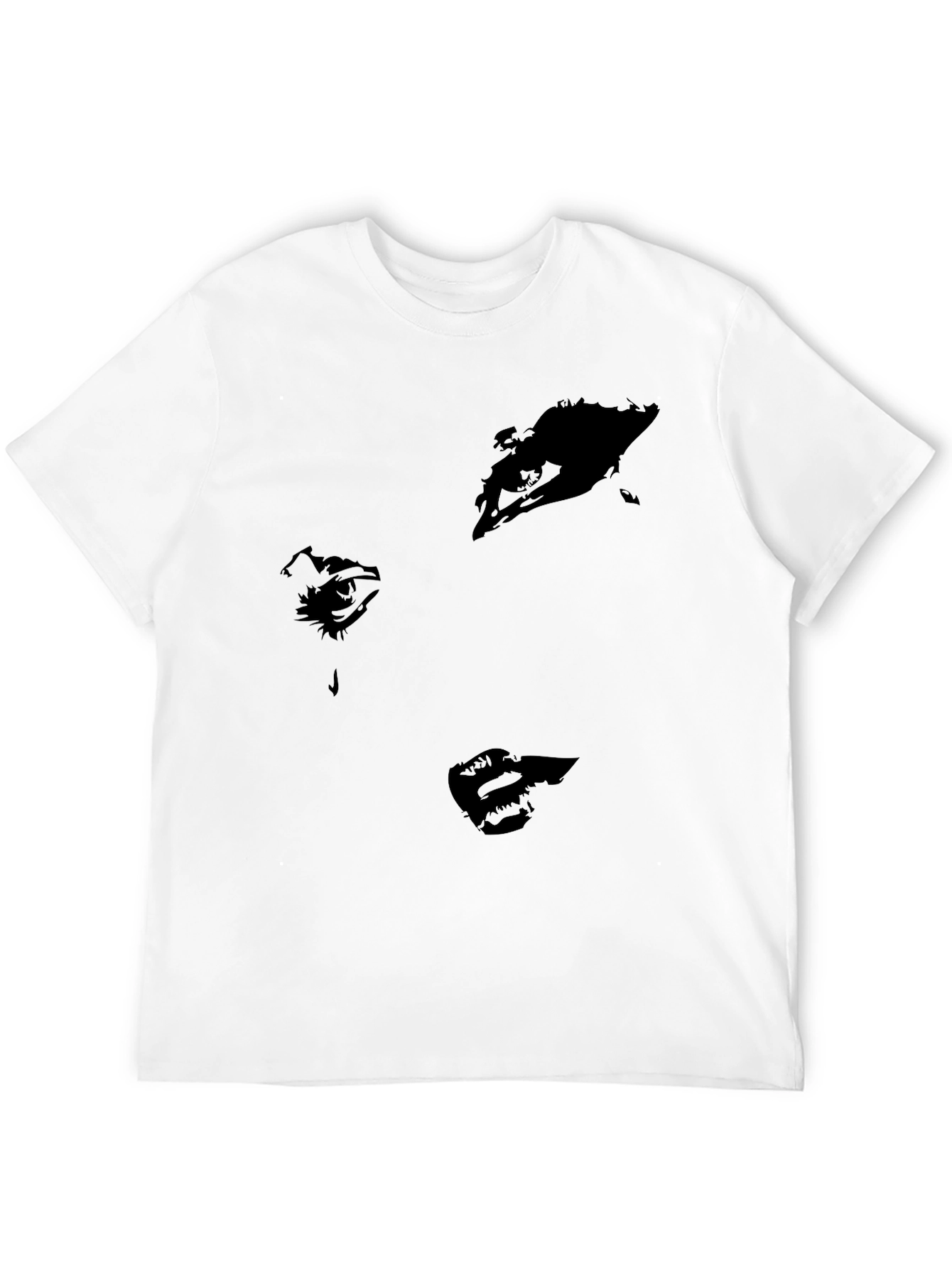 Abstract Face Graphic Black T-Shirt - Modern Style