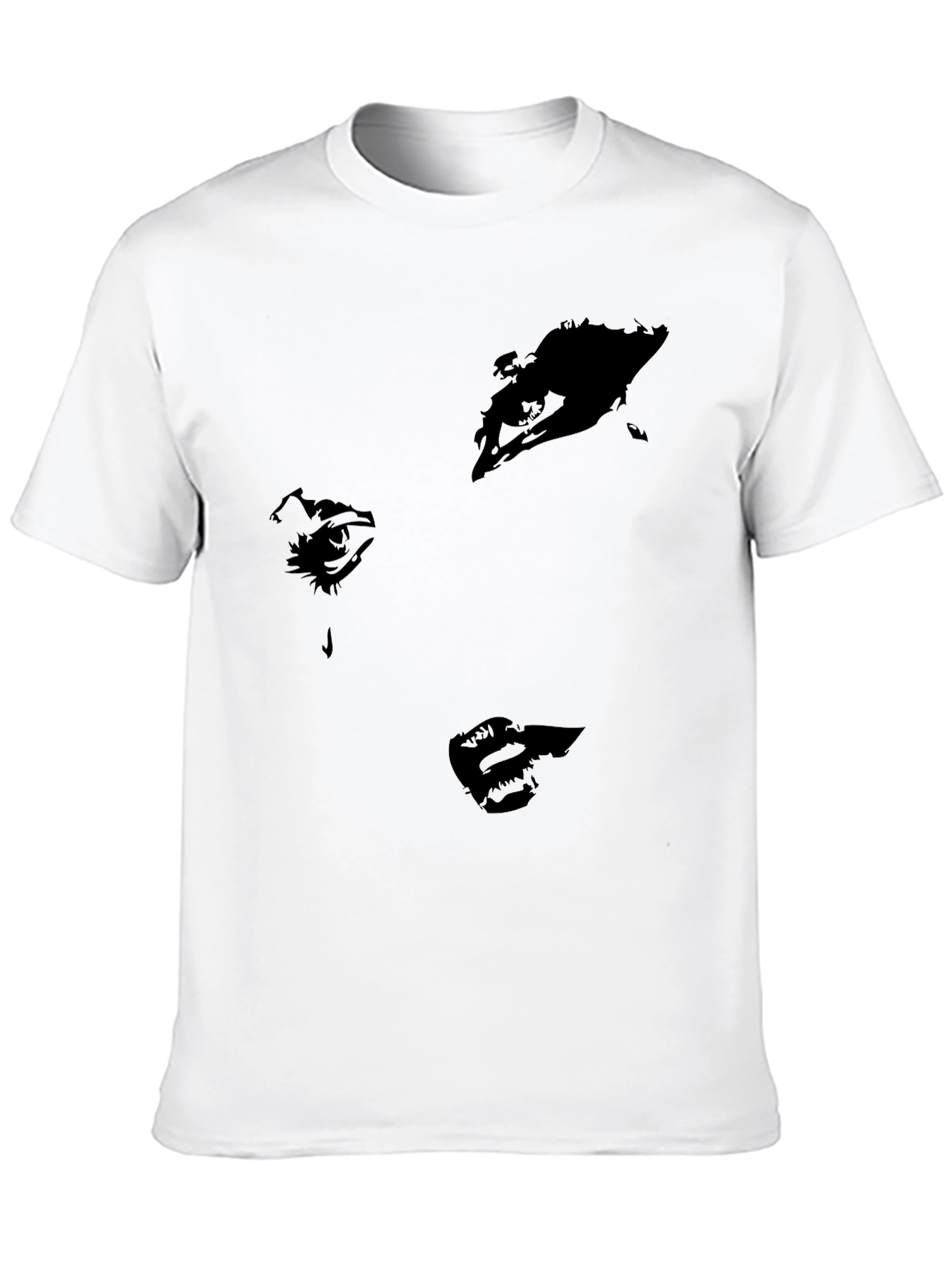 Abstract Face Graphic Black T-Shirt - Modern Style