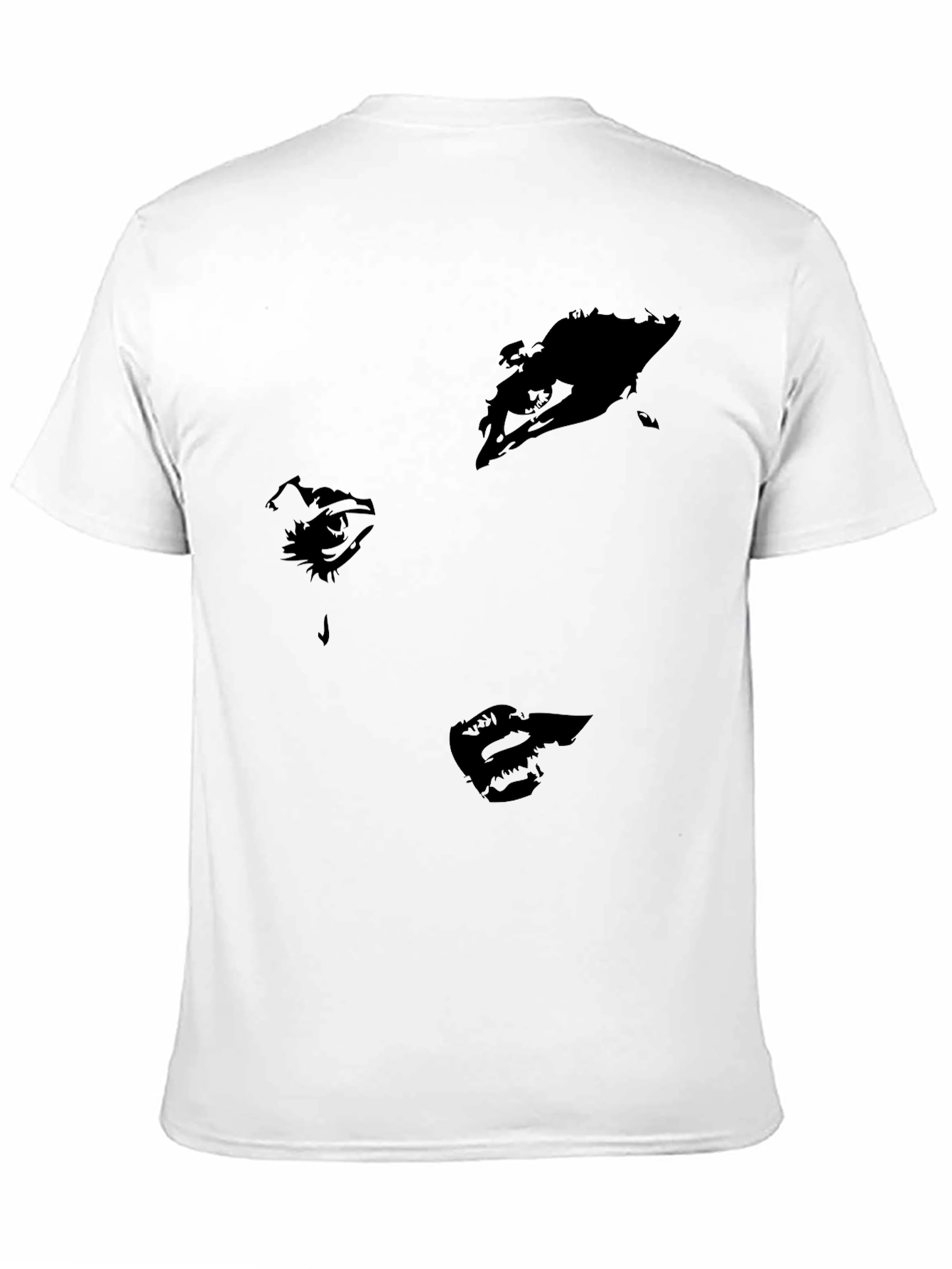 Abstract Face Graphic Black T-Shirt - Modern Style