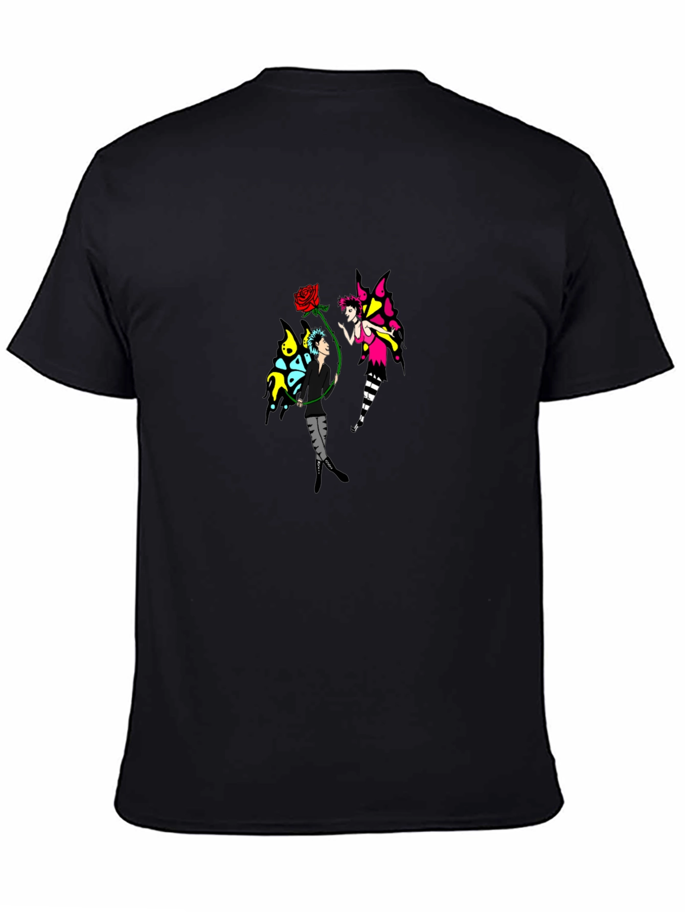 Fairy Rose Graphic Black T-Shirt