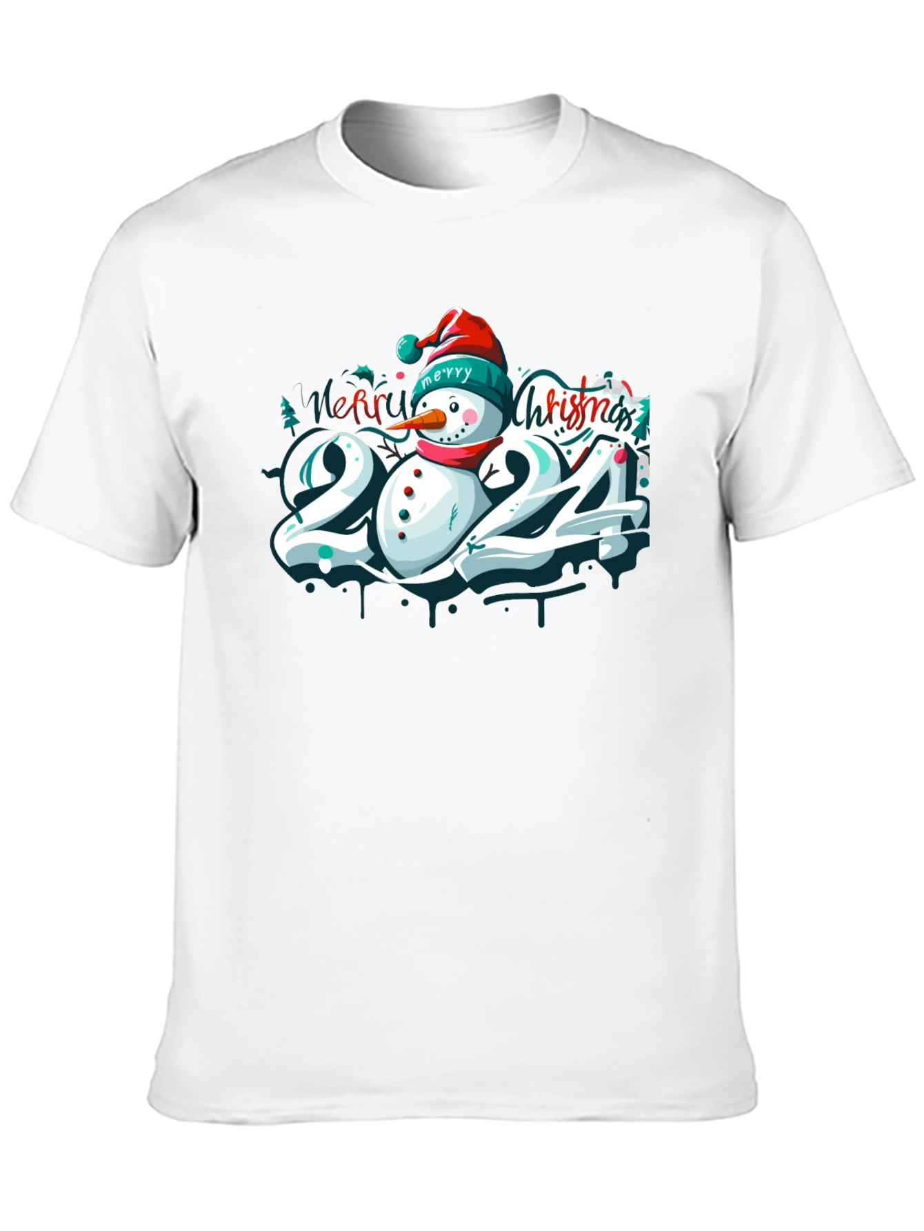 Festive 2024 Snowman Christmas T-Shirt