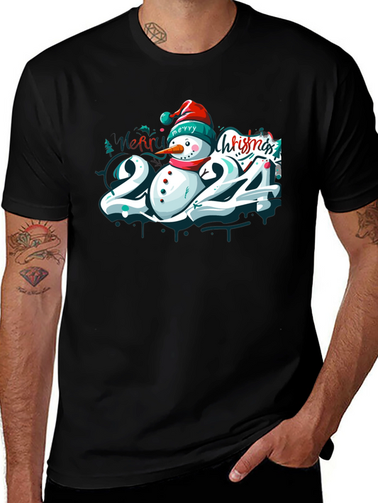 Festive 2024 Snowman Christmas T-Shirt