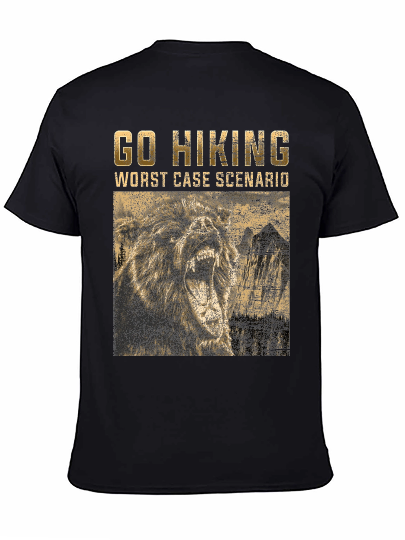 Go Hiking Worst Case Scenario Bear Graphic T-Shirt