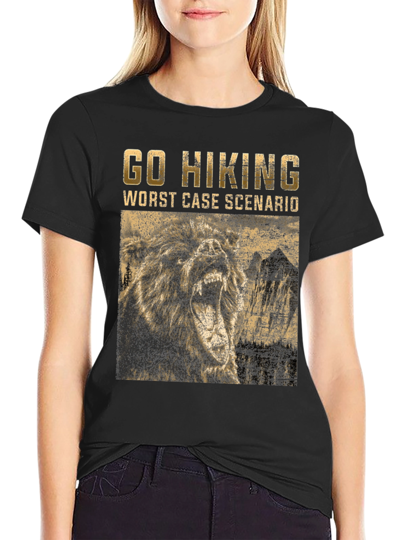 Go Hiking Worst Case Scenario Bear Graphic T-Shirt